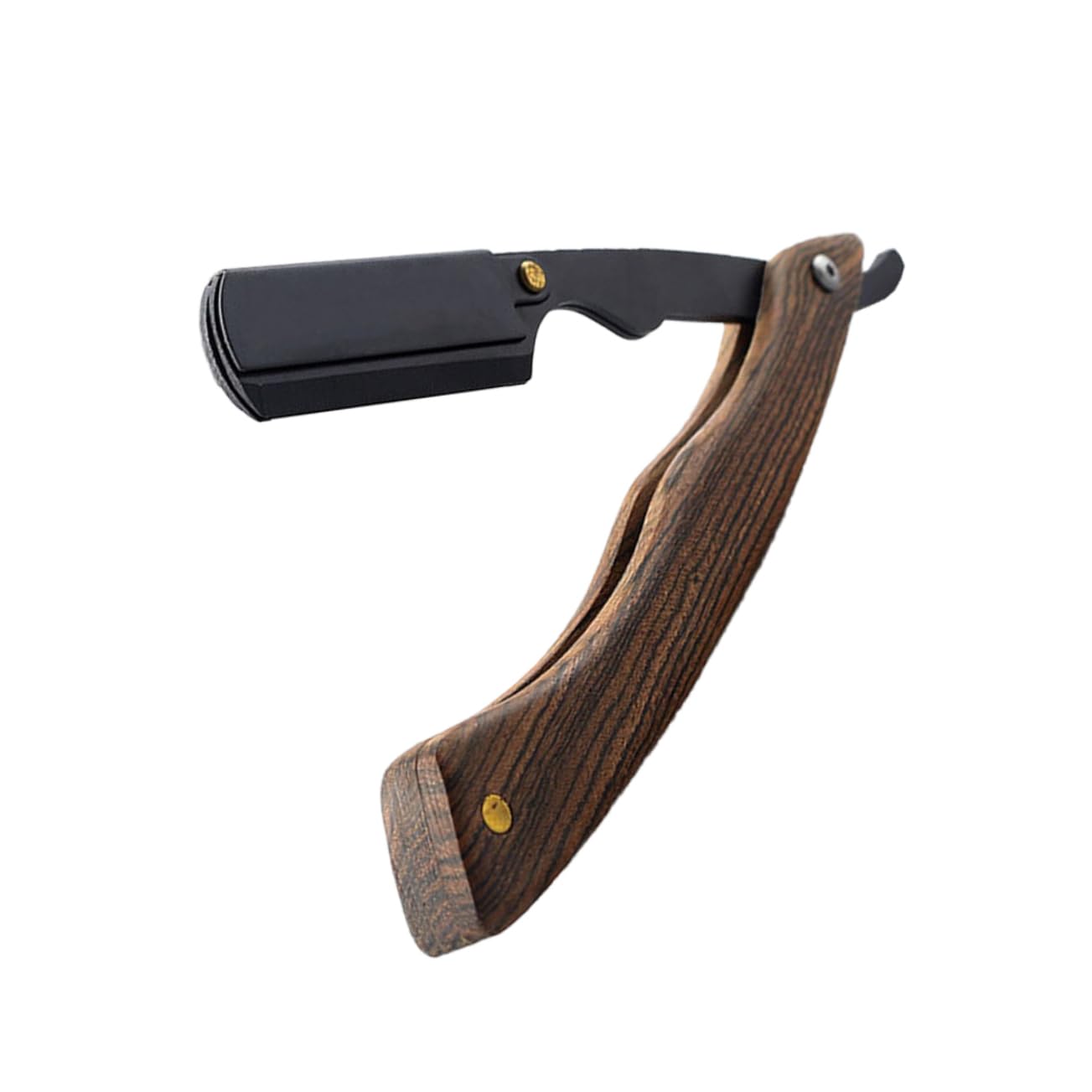 Didiseaon Wooden Razor - Portable Stainless Steel Foldable Manual Shaver with Clip-on Bracket | Old Fashioned Eyebrow Trimming & Grooming Tool for Travel, Camping & Home Use