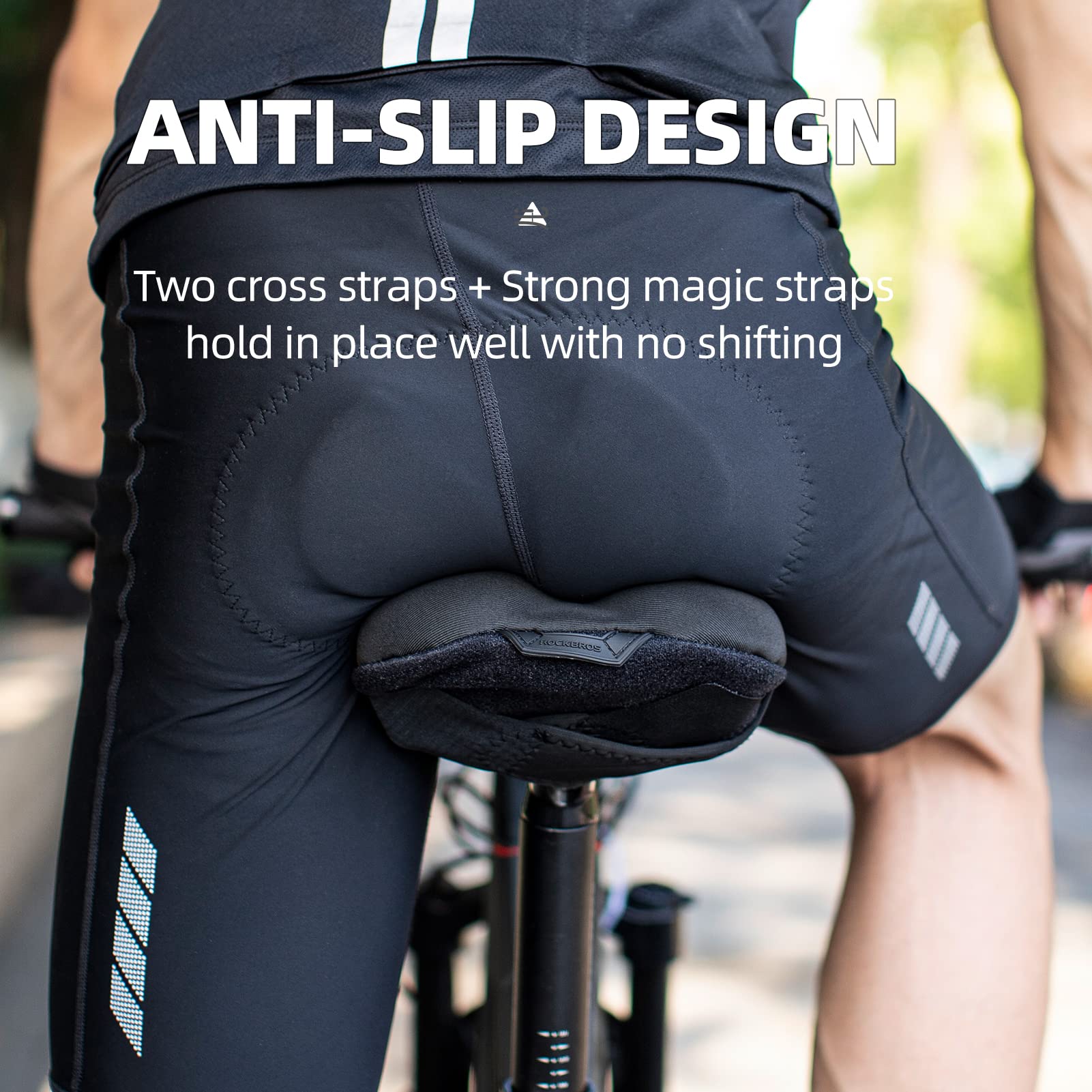 ROCKBROS Gel Bike Seat Cushion - Comfortable Padded Narrow Bicycle Saddle Cover for Peloton, Spin, Stationary & Exercise Bikes - Waterproof Rain Cover Included (11x7 Inches) - Perfect for Indoor Cycling, Mountain & Road Biking