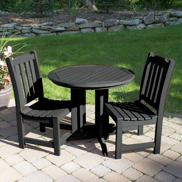 Lehigh Collection 3-Piece Round Outdoor Patio Dining Set - Perfect for Backyard, Garden & Poolside Entertaining