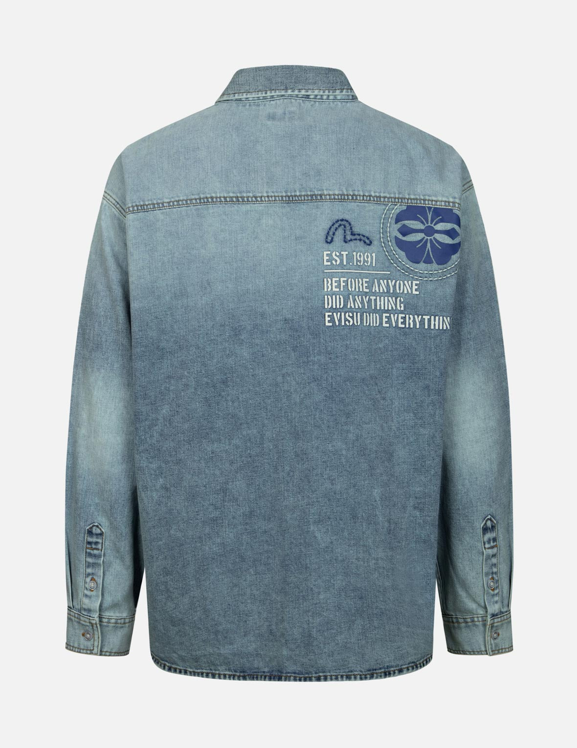 Hand Stitched Multi-Print Loose Fit Denim Shirt for Men & Women | Casual & Streetwear Style | Perfect for Outdoor Activities, Travel & Everyday Wear