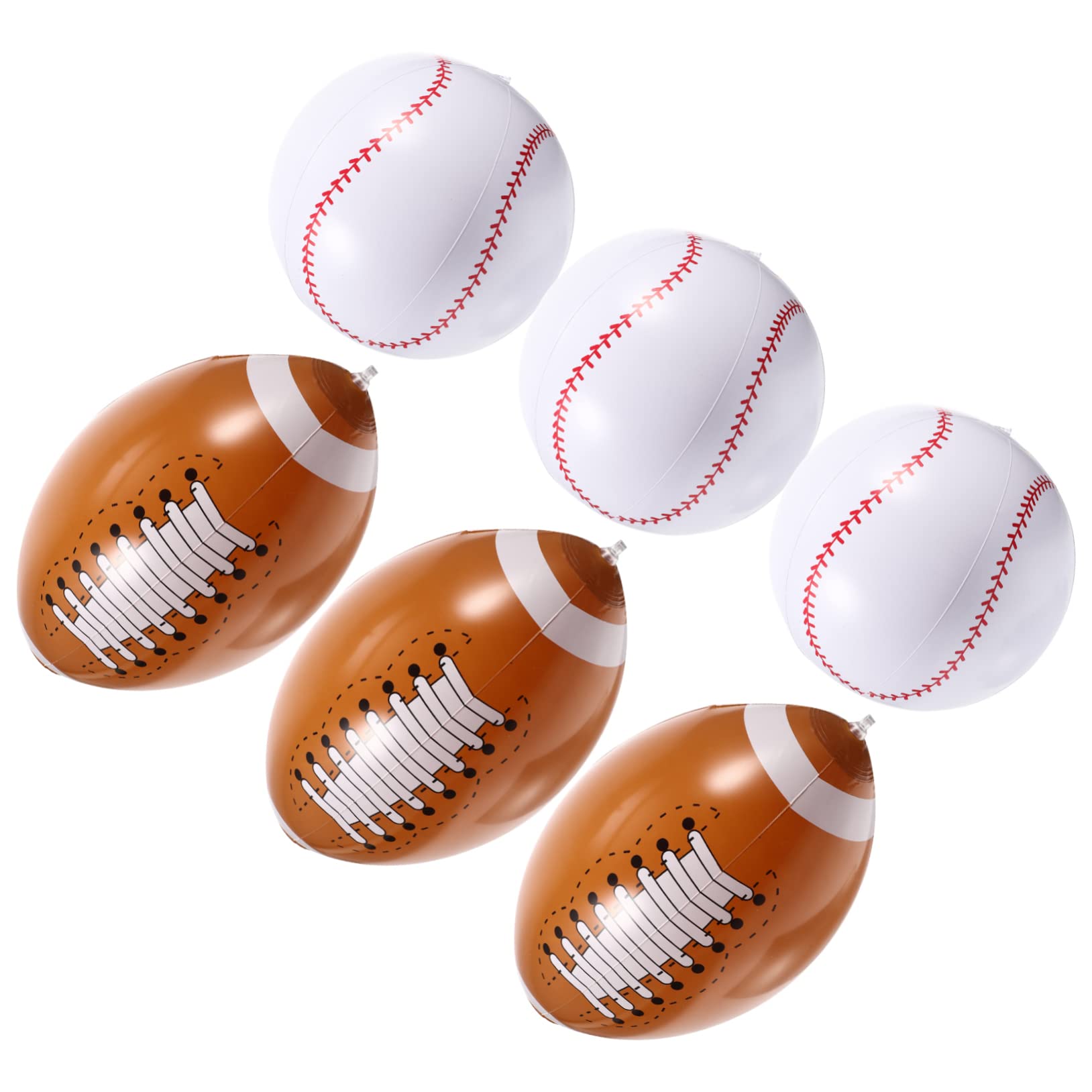 ERINGOGO 6 Pack Inflatable Water Baseball Toys - Soft PVC Beach Balls for Outdoor Pool Party, Summer Water Play, Toddler Sports & Beach Games (Great for Backyard, Beach, Pool & Kids Birthday Party Decorations)