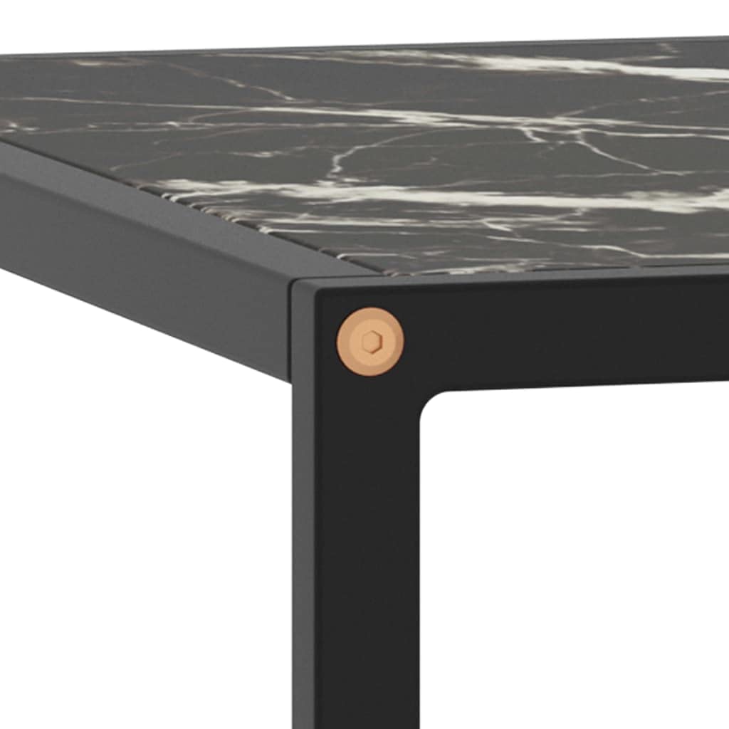 Modern Black Marble Glass Coffee Table 31.5