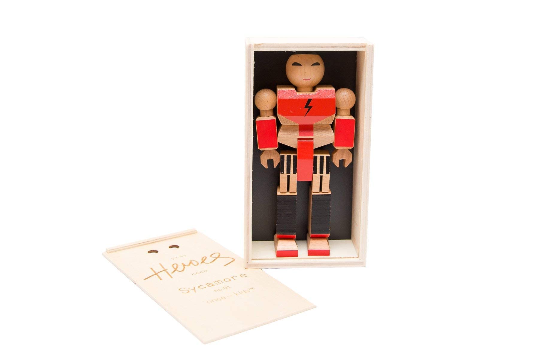 Playhard Hero Action Figures - Premium Sycamore Wood Baby Toys for Imaginative Play - Durable & Safe Kids Toy Gift for Boys & Girls - Perfect for Storytelling, Role Play and Early Childhood Development