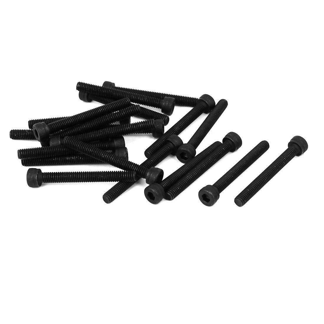 30pcs M4x35mm 12.9 Alloy Steel Hex Socket Screws - Black for Machinery & DIY Projects
