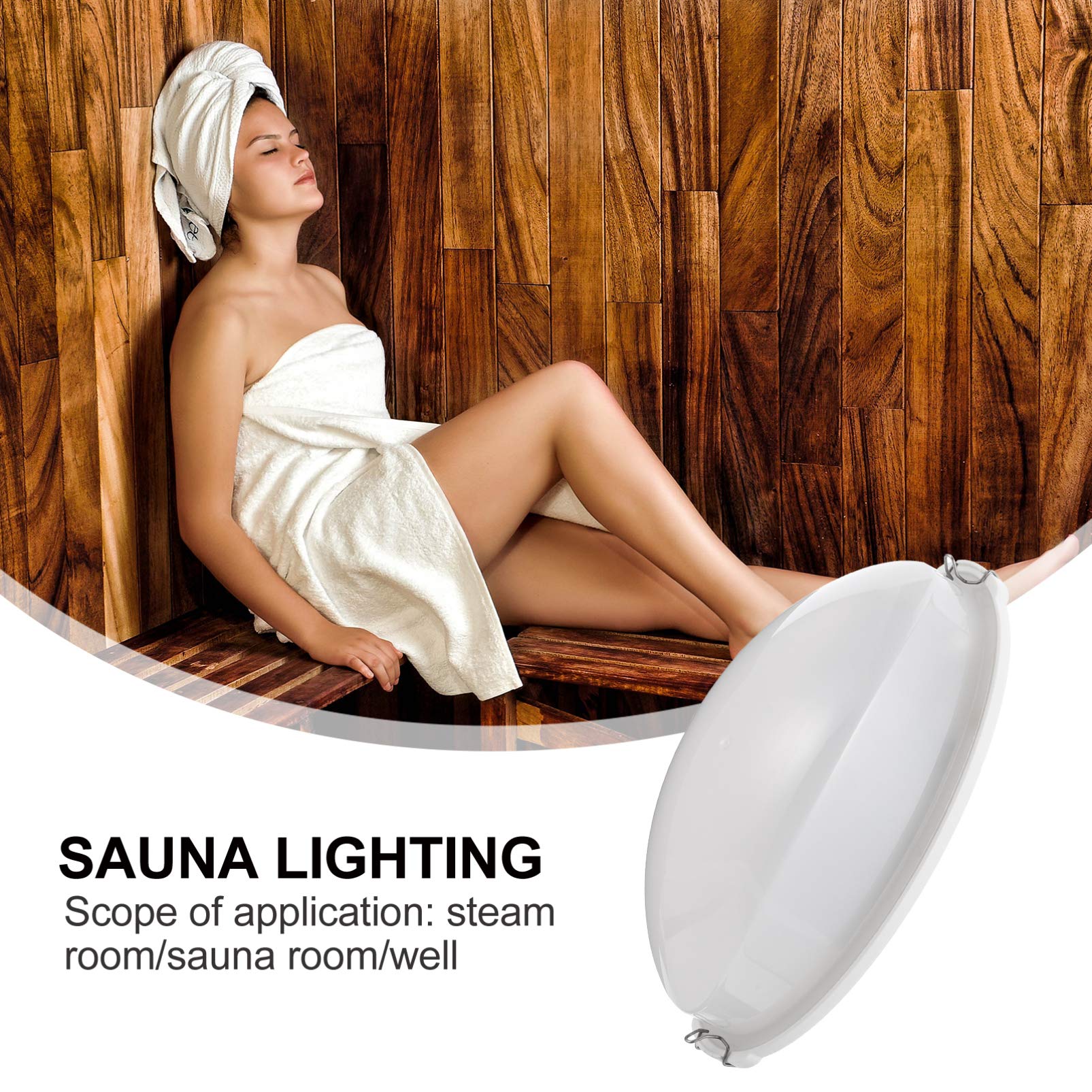 Cabilock LED Sauna Light - Waterproof Steam Sauna Wall & Ceiling Lamp for Home Spa, Hot Tubs, Bedroom - Dimmable Anti-Light Bulkhead Lighting (Model S1023) | Perfect for Relaxation & Aromatherapy Sessions