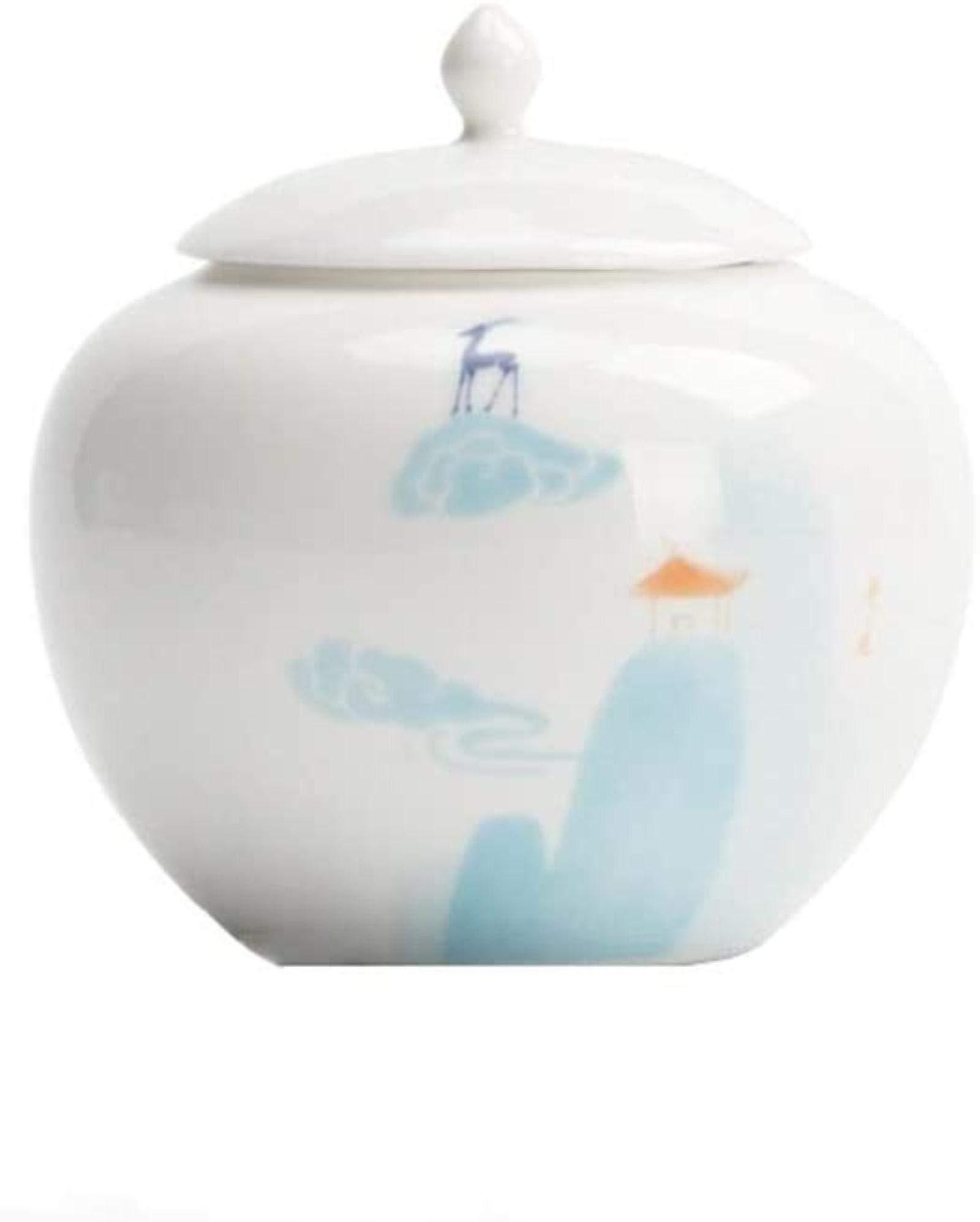 **Elegant Ceramic Cremation Urn for Human Ashes - Moisture-Proof & High-Temperature Resistant - Memorial Keepsake for Funeral, Burial, or Home Display - Perfect for Honoring Loved Ones**