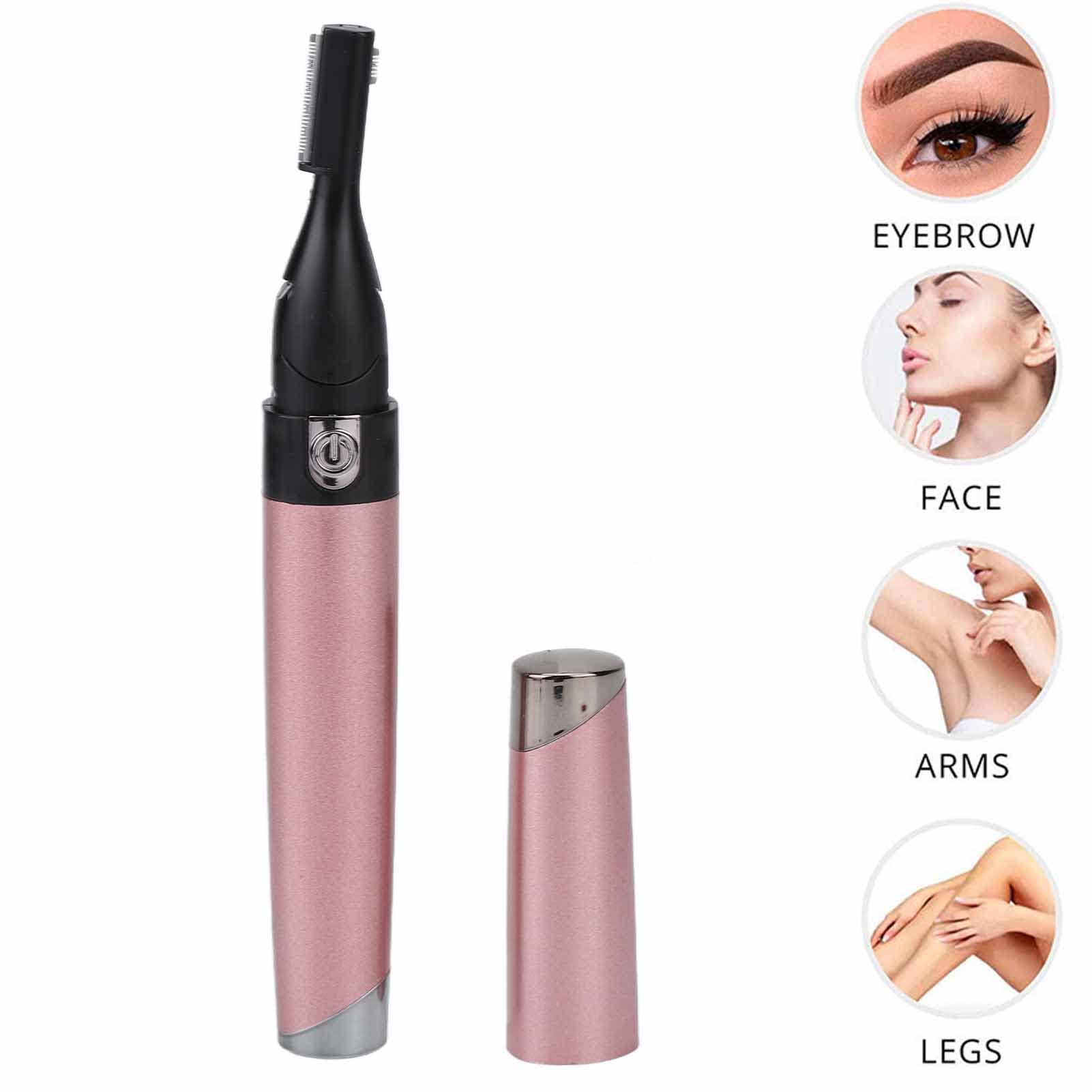 Electric Eyebrow Trimmer & Facial Hair Remover - Rechargeable Portable Epilator for Women & Men, Painless Eyebrow Shaper (Pink) - Perfect for Travel, Home Use & Eyebrow Grooming