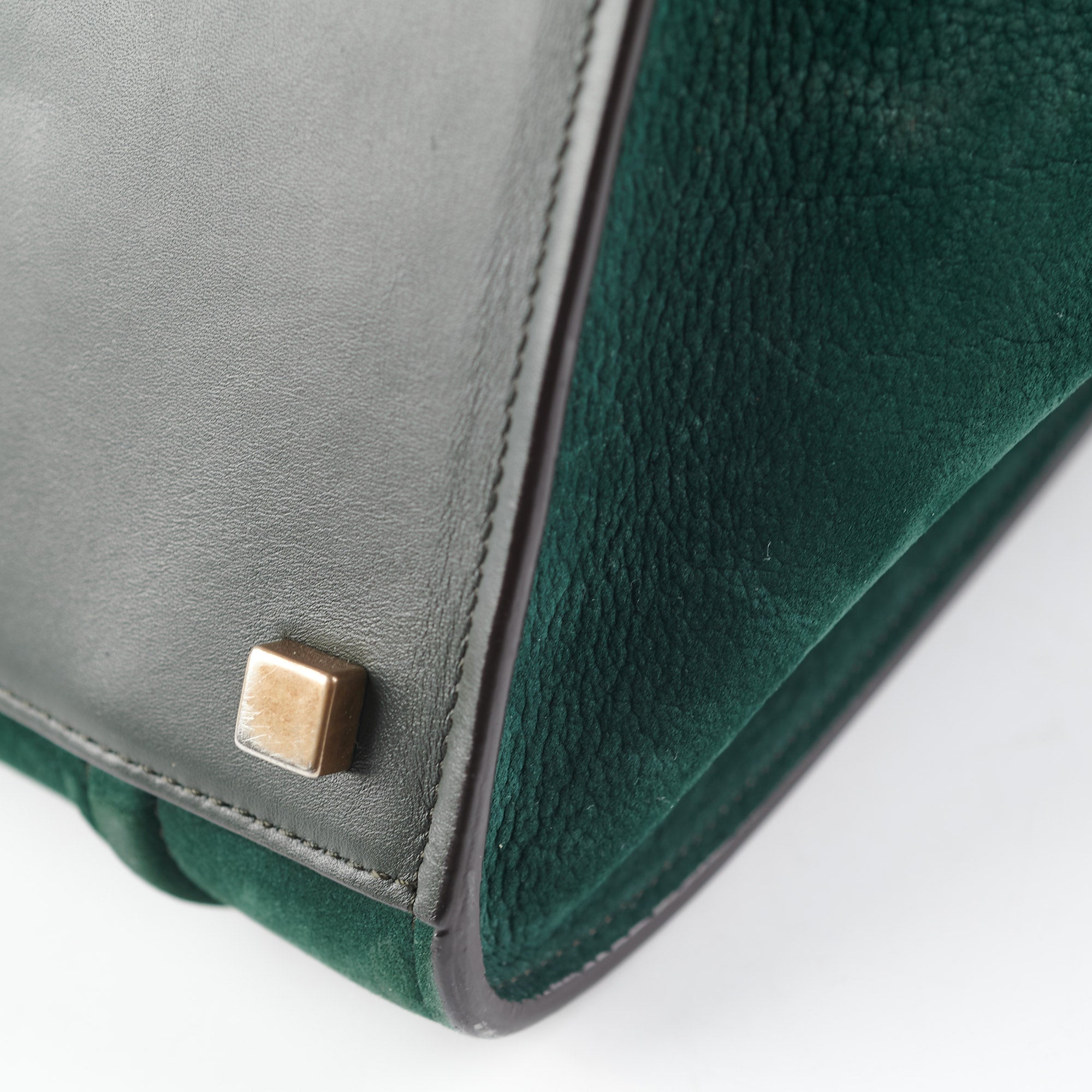 Celine Mini Luggage Handbag in Green | Genuine Leather Crossbody Bag for Women | Perfect for Work, Travel & Everyday Use