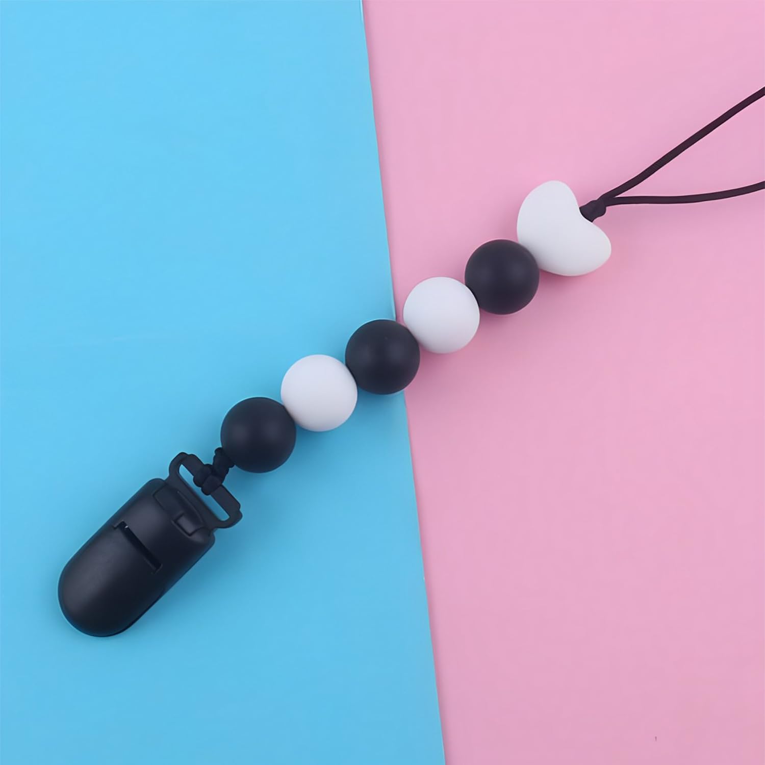 100-Pack 15mm Ribbon Pacifier Clips - Plastic Suspender Clips for DIY Baby Teething Toys, Blankets, Dummy Bibs & Leashes (Black) - Perfect for Baby Shower Gifts & Nursery Organization