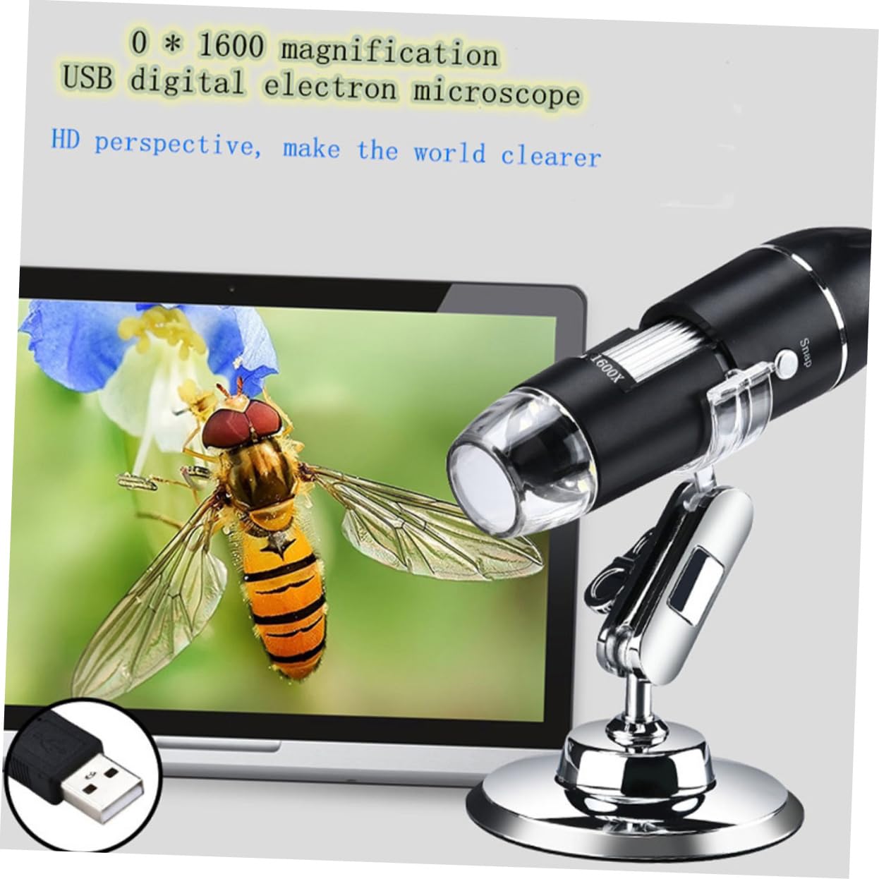 OSALADI 1600X Magnification Digital Microscope - Portable USB Microscope for Electronics Repair, Jewelry Inspection, Coin Collecting & Science Education | Easy to Use with Adjustable LED Lights | Perfect for Hobbyists, Students & Professionals