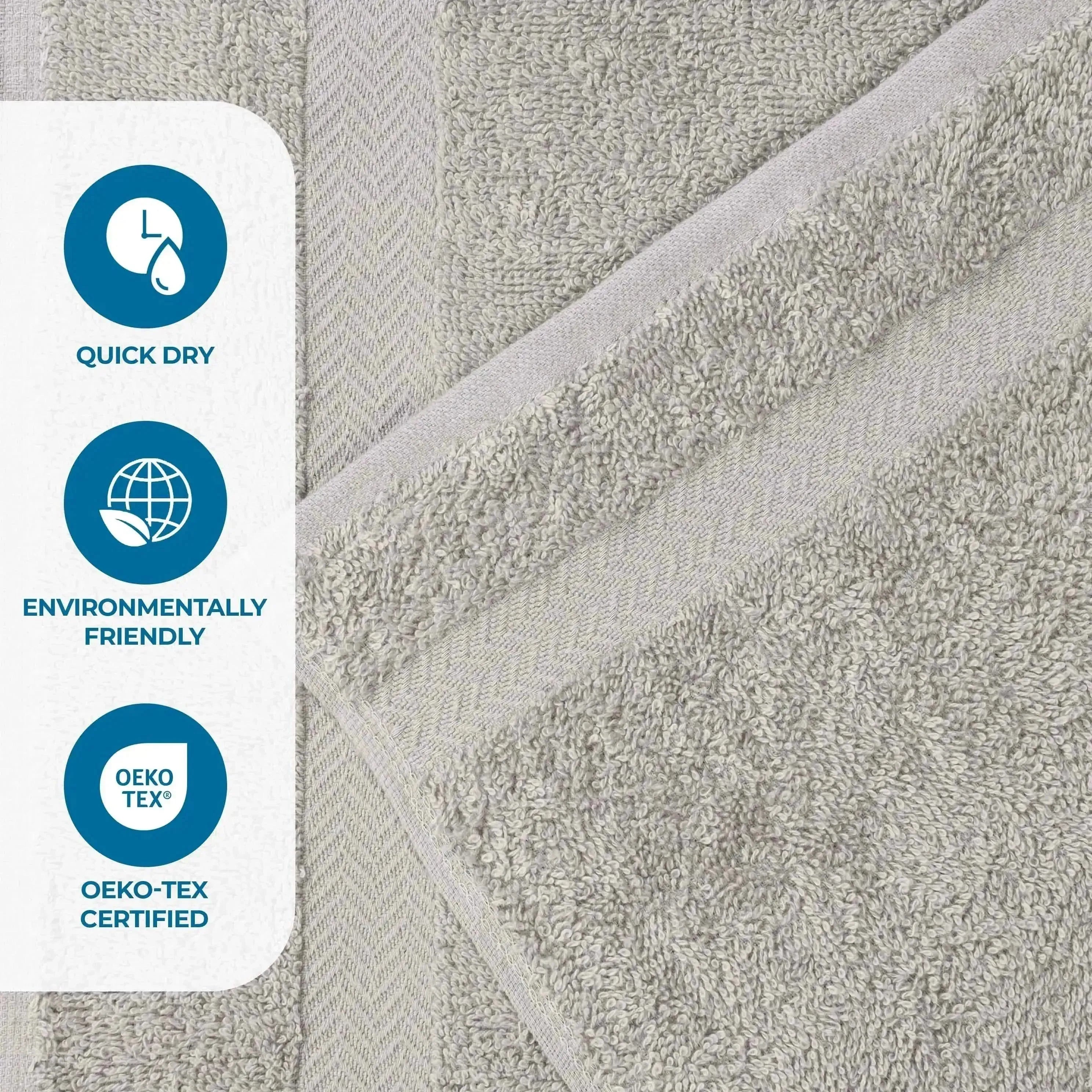Eco-Friendly Cotton Absorbent 12-Piece Towel Set | Soft & Absorbent Bath & Kitchen Towels for Home, Gym & Travel