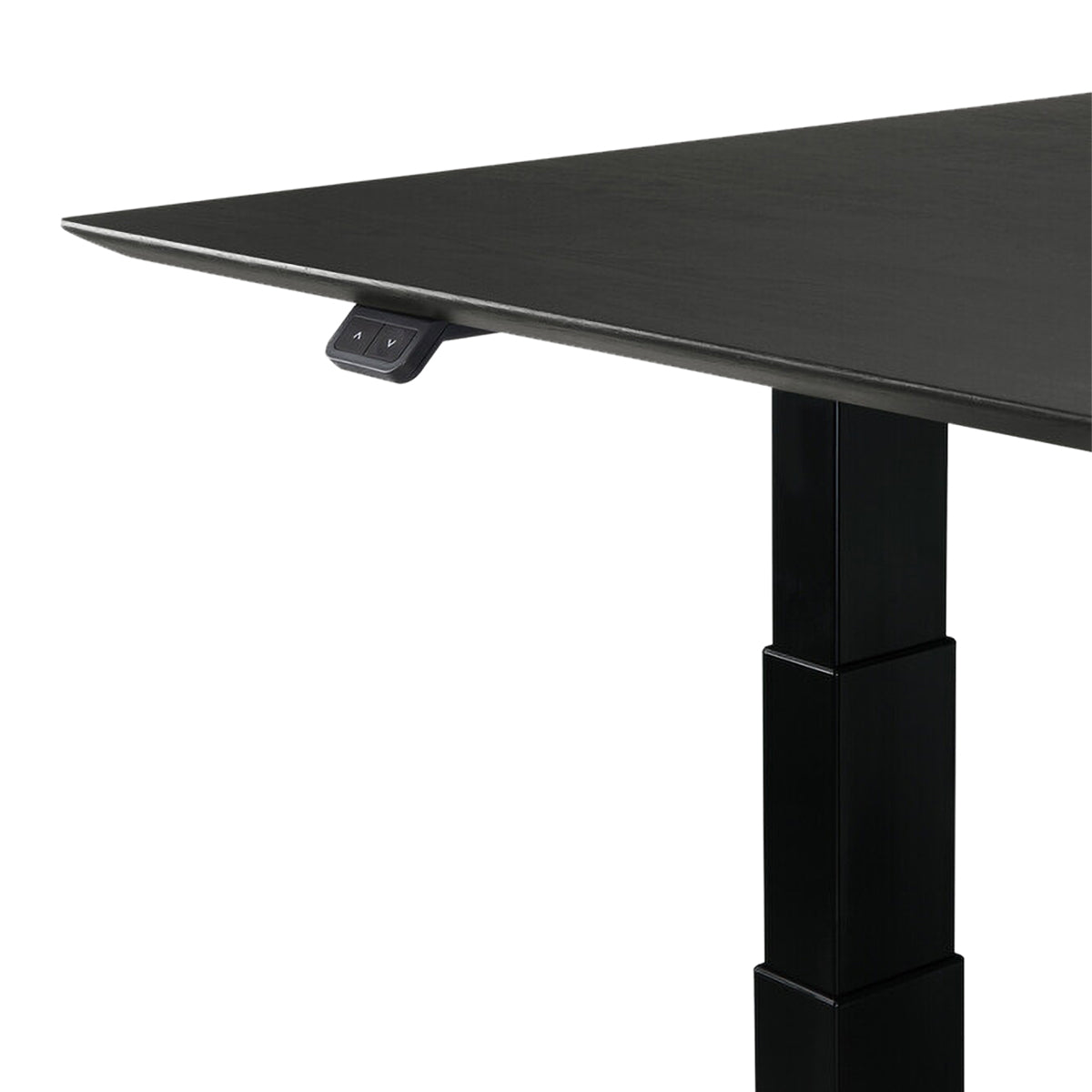 Adjustable Rectangle Desk with Cable Management - 160cm Oak Black & Black Home Office Desk for Work or Study | Ergonomic EU Design