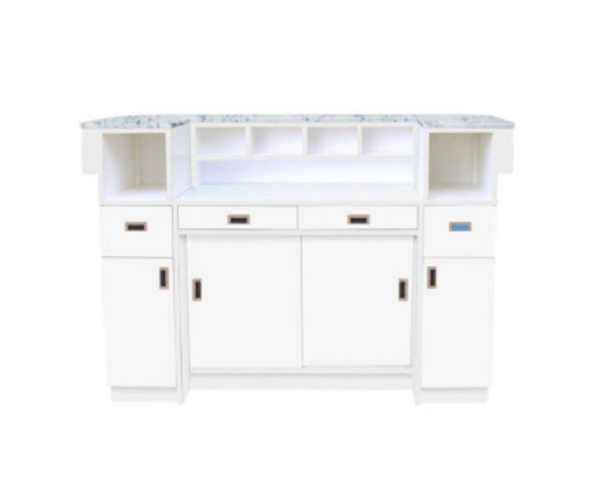 Nova I Reception Desk with Mosaic Tile and LED Lighting - Modern Office Furniture for Lobby, Hotel, and Corporate Spaces