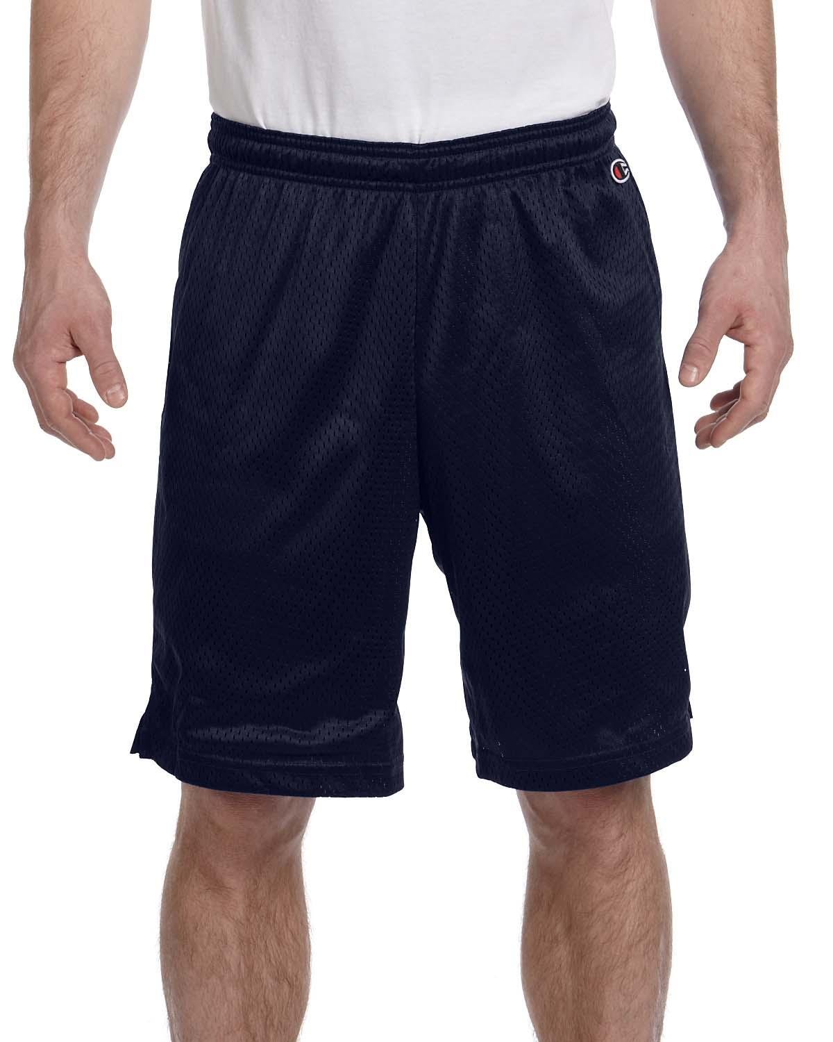Champion Men's Polyester Mesh Athletic Shorts - Comfortable Workout & Running Shorts for Gym, Sports, and Casual Wear - Size Large, Navy Blue