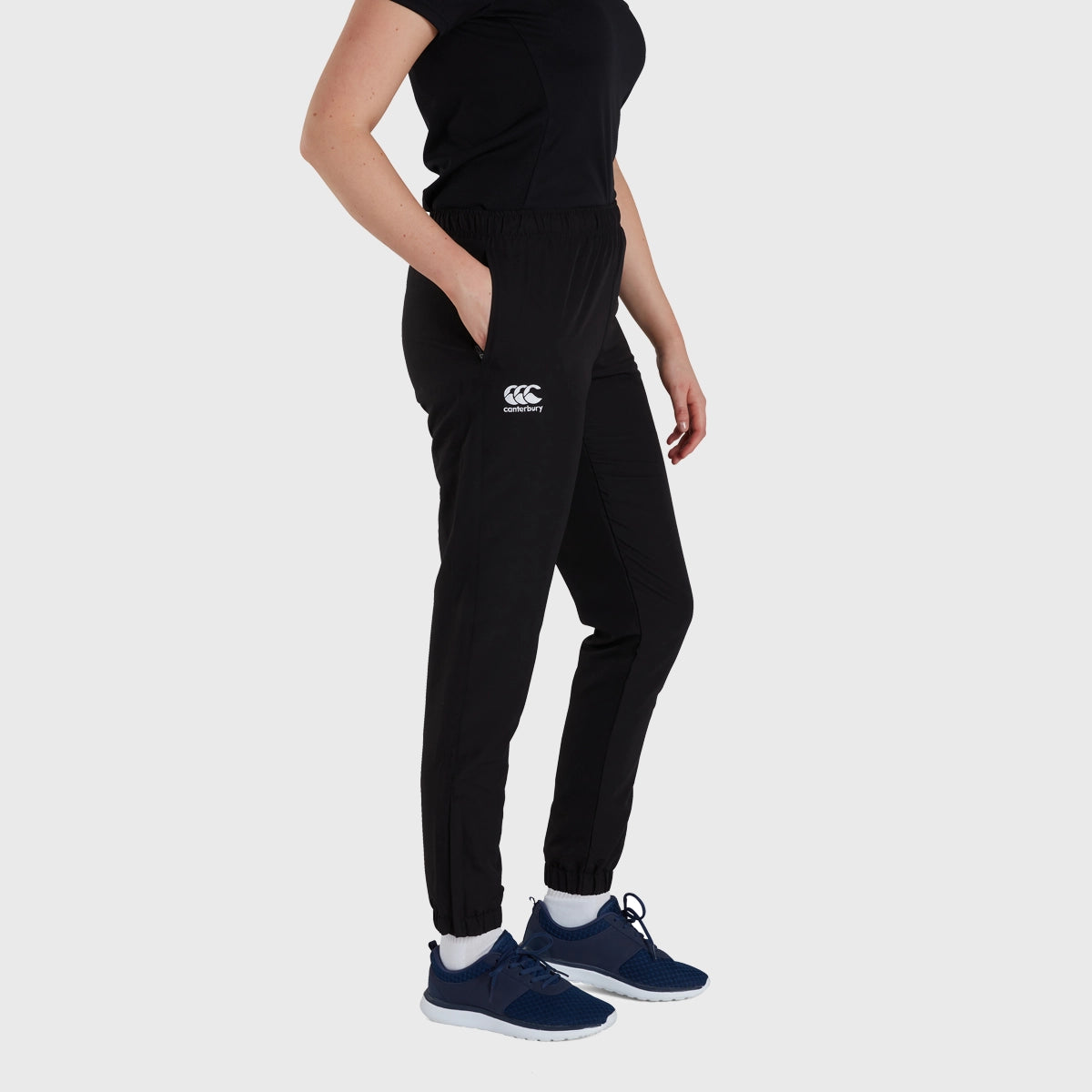Canterbury Women's Club Tapered Track Pants - Black | Comfortable Athletic Pants for Running, Yoga & Lounge Wear