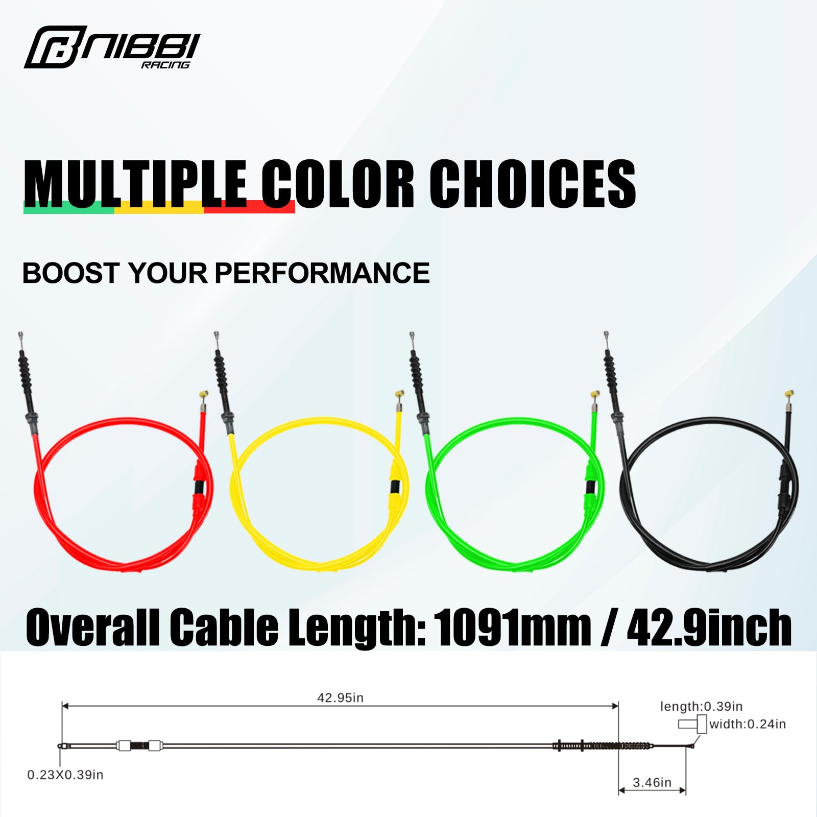 NIBBI Replacement Clutch Cable for Dirt Bike, Mini Bike, Pit Bike - Compatible with NC Engine 110CC 125CC 200CC 250CC Motorcycles (Red) | Perfect for Off-Road Racing, Trail Riding & Motorcross Maintenance
