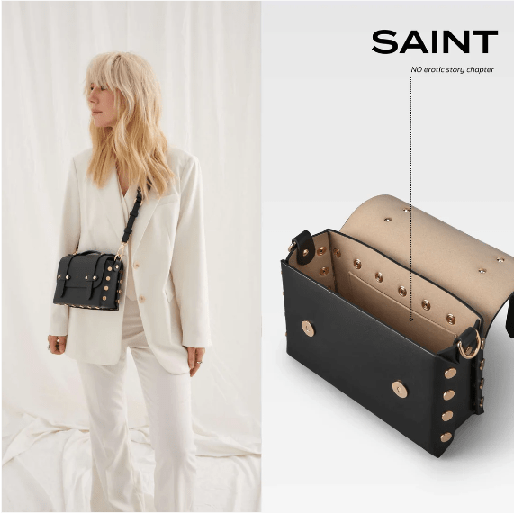 Vegan Cactus Leather Studded Crossbody Bag for Women | Black | Stylish & Sustainable Fashion Accessory for Parties, Travel & Everyday Use