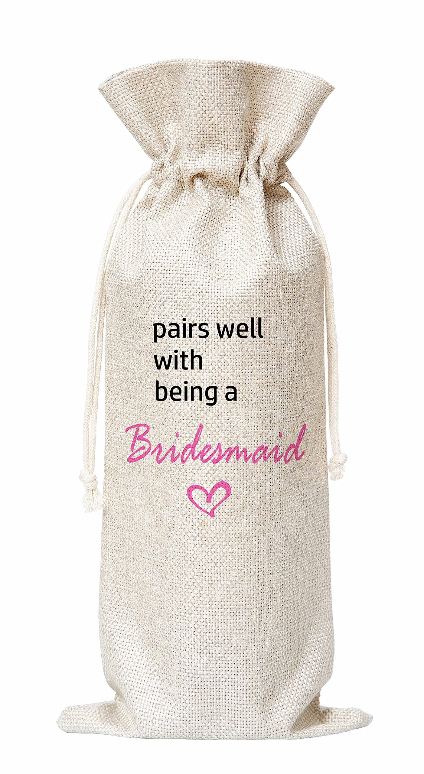WwongxianB Bridesmaid Wine Gift Bag - Elegant Burlap Wine Tote for Maid of Honor Proposal, MOH Gifts, Wedding Party Favors - Perfect for Bridal Showers, Bachelorette Parties & Wedding Celebrations (1PC, Style: WED006)