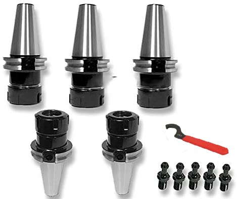 5PC CAT40 ER32 Precision Collet Chuck with HAAS Pull Studs - High Speed CNC Milling, Lathe Tool Holder for Metalworking & Machining