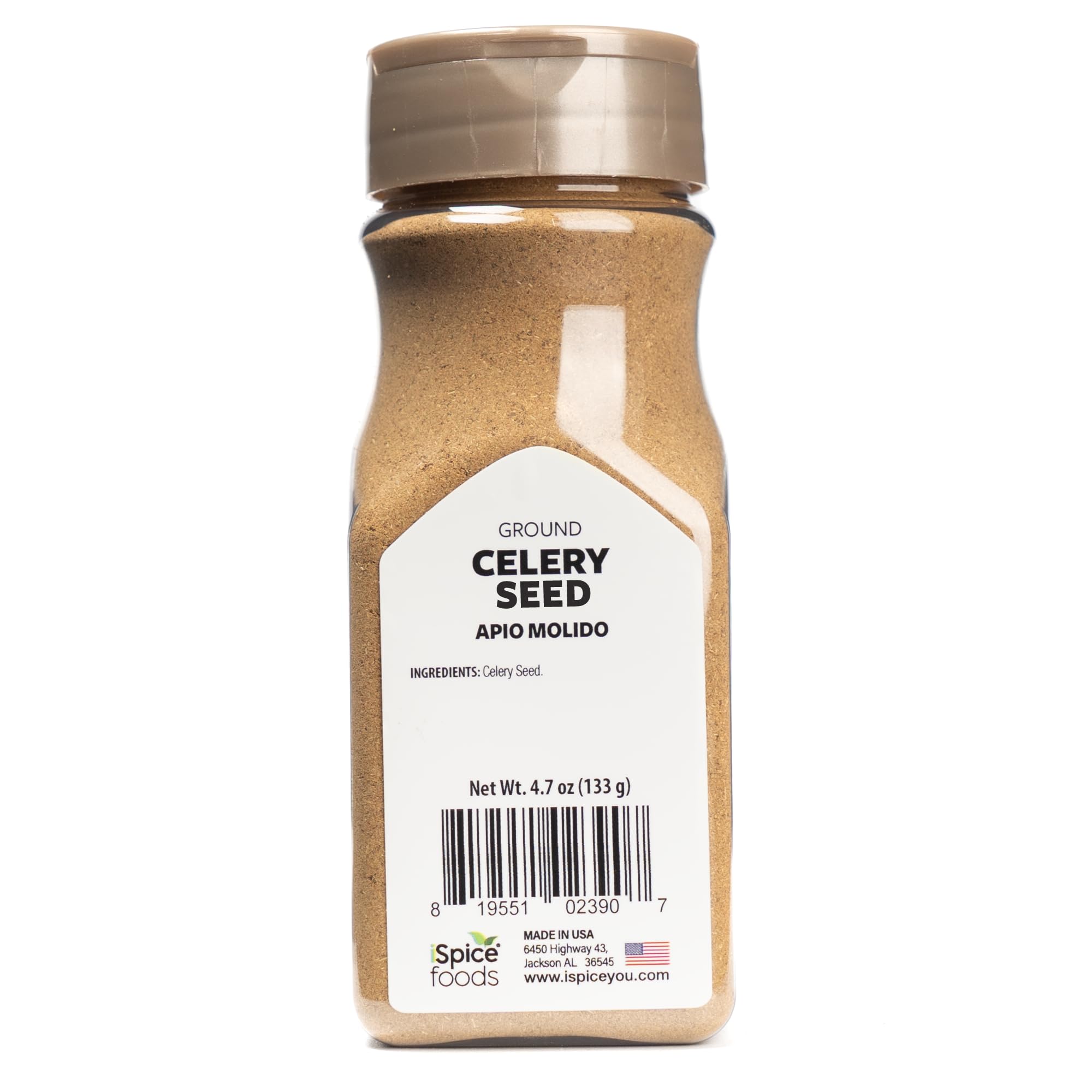 Organic Ground Celery Seed Powder 4.7oz (133g) - Pure, Natural Seasoning for Soups, Salads & Meat Rubs - iSpice Premium Spice Blend for Cooking & Baking