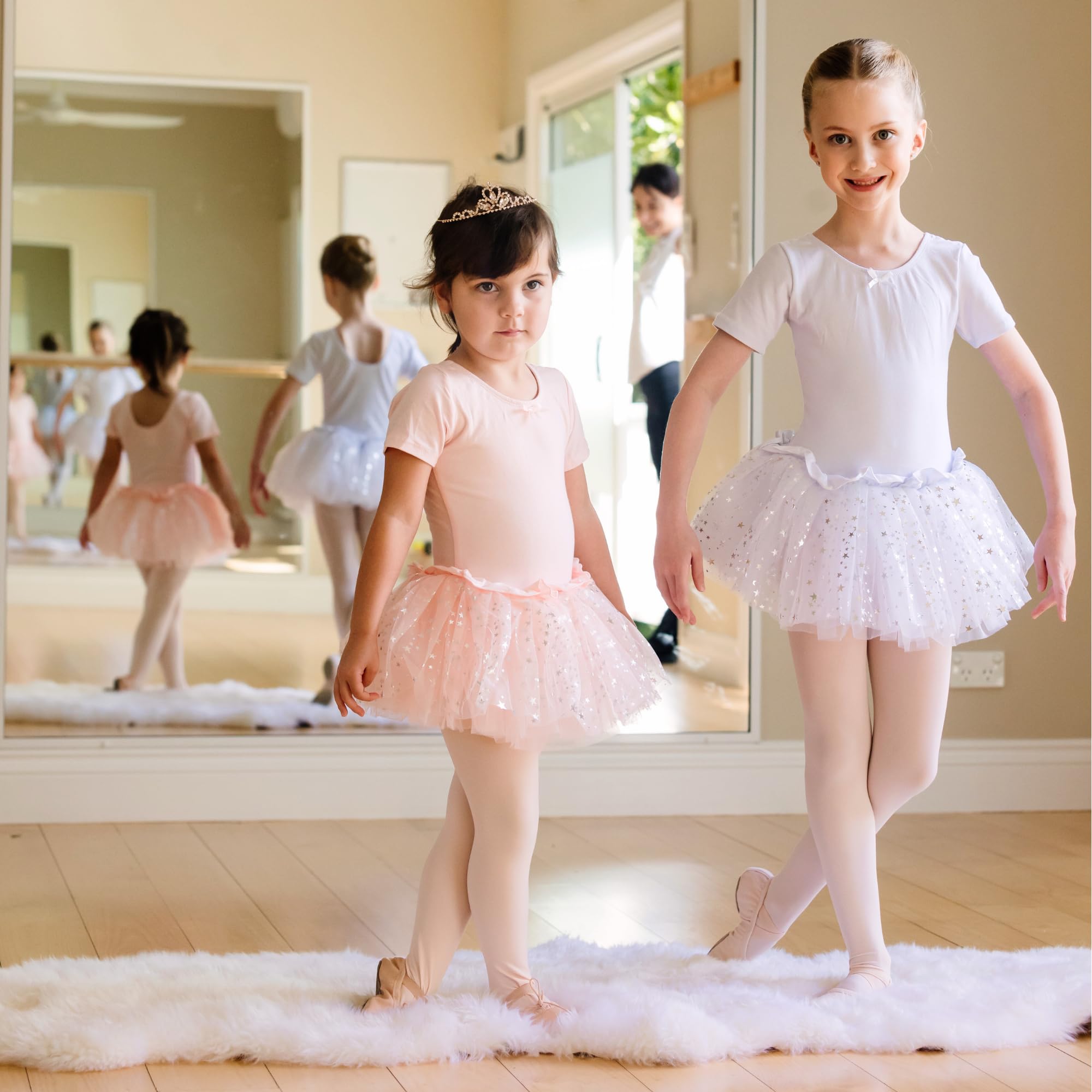 Dancina Toddler Girls Ballet Dance Tights - Soft Stretchable Ballet Tights for Kids - Perfect for Dance Class, Recitals & Ballet Practice