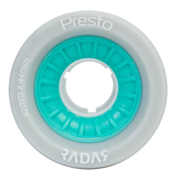 Radar Presto 62mm Quad Wheels 4 Pack - High Performance Skateboard Wheels for Smooth Riding & Tricks - Perfect for Street Skating, Park Riding & Outdoor Sports