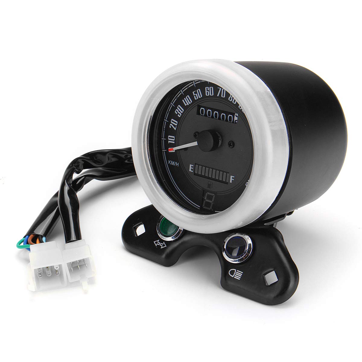 YONGYAO Motorcycle USB Charger with Speedometer, Oil Gauge & LED Signal Light - Retro Multifunction Gear Display for Harley, Cruiser, Touring Bikes (Perfect for Night Riding & Long Distance Travel)