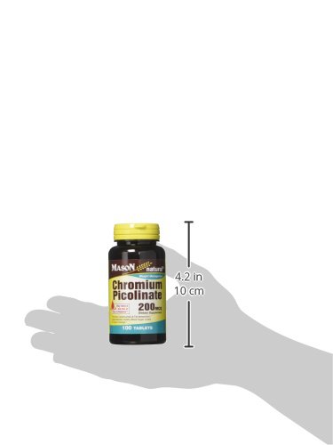 Mason Vitamins Chromium Picolinate 500mcg Supplement Tablets - 60 Count for Blood Sugar Support & Weight Management | Dietary Supplement for Men & Women