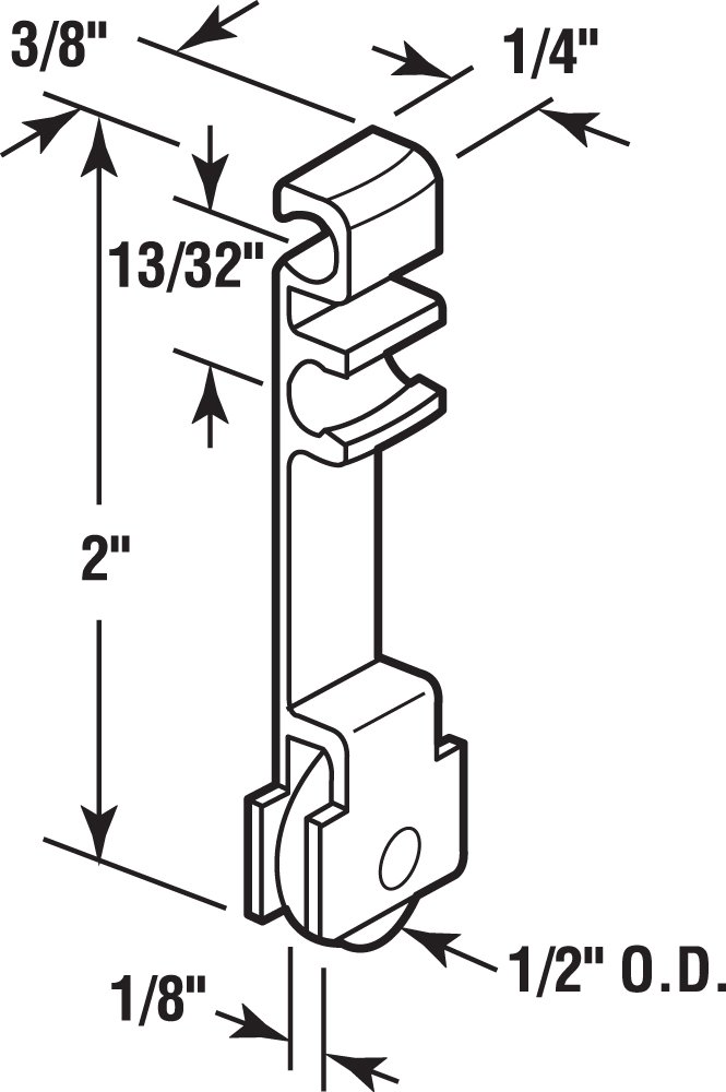 Prime-Line G 3102 1/2 Inch Diameter Flat Edge Steel Roller Assembly (2 Pack) - Heavy Duty Replacement Rollers for Cabinet Doors, Drawers & Furniture Hardware