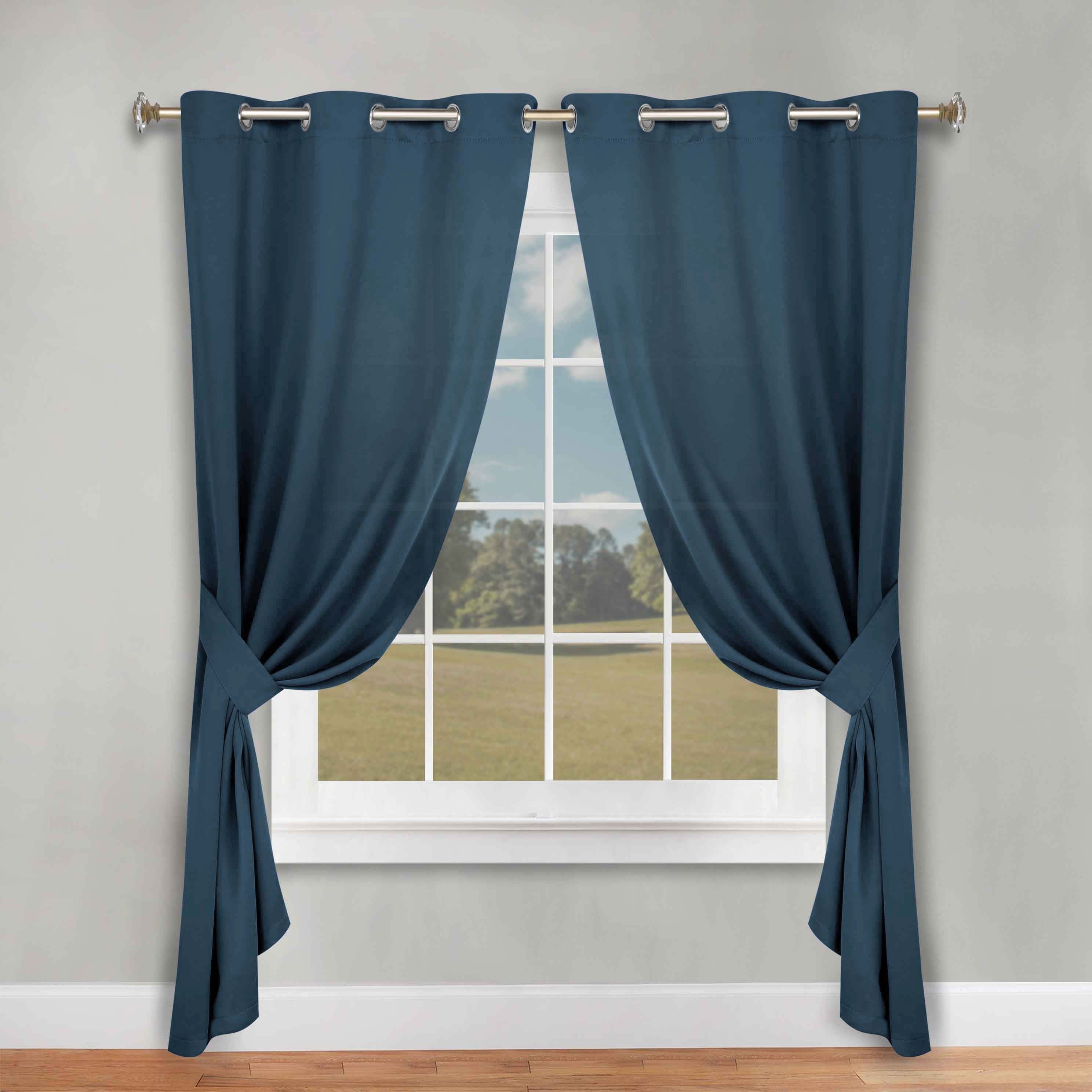 Premium Blackout Curtains Set of 2 - 100% Room Darkening, Machine Washable & Noise Reducing for Bedroom, Nursery & Home Theater