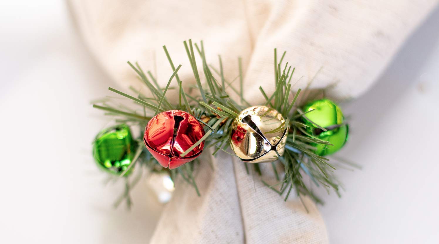 Festive Jingle Bells Napkin Rings Set of 6 - Christmas Table Decor for Holiday Dining