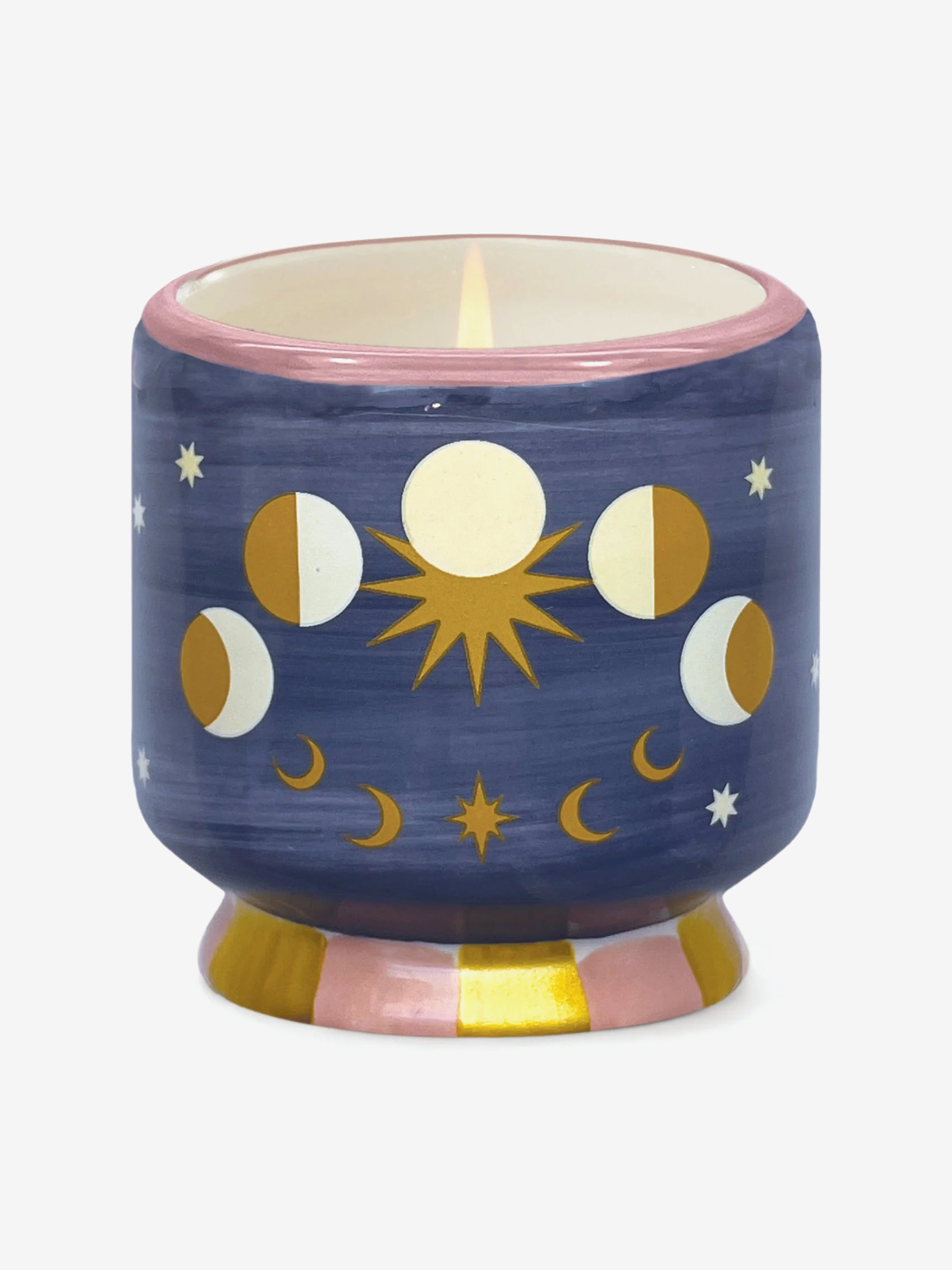 Paddywax Adopo Moon Ceramic Candle - Jasmine & Rose Scented Soy Wax Candle for Home, Bathroom, and Relaxation | Aromatherapy Gift Idea