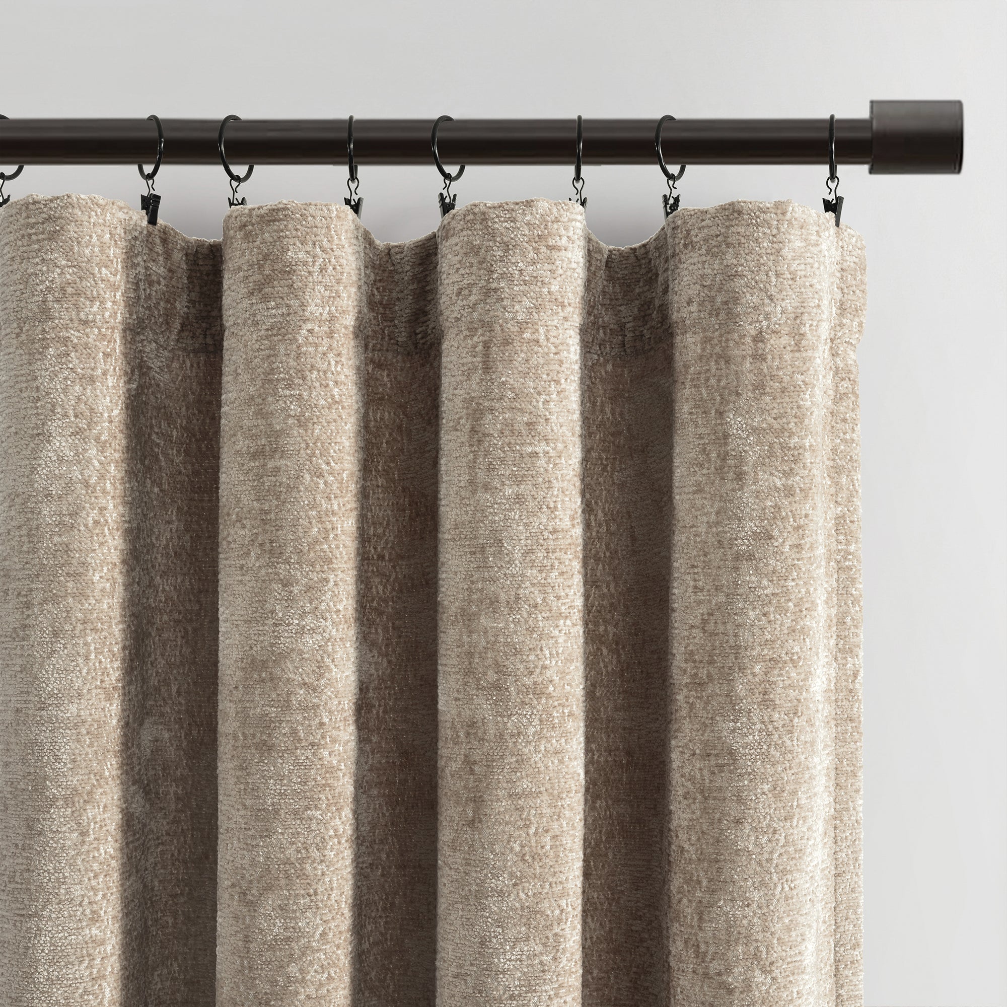 Luxury Velvet Chenille Window Curtain Panel - Blackout Drapes for Living Room & Bedroom - Soft Thermal Insulated Curtains for Home Decor & Privacy