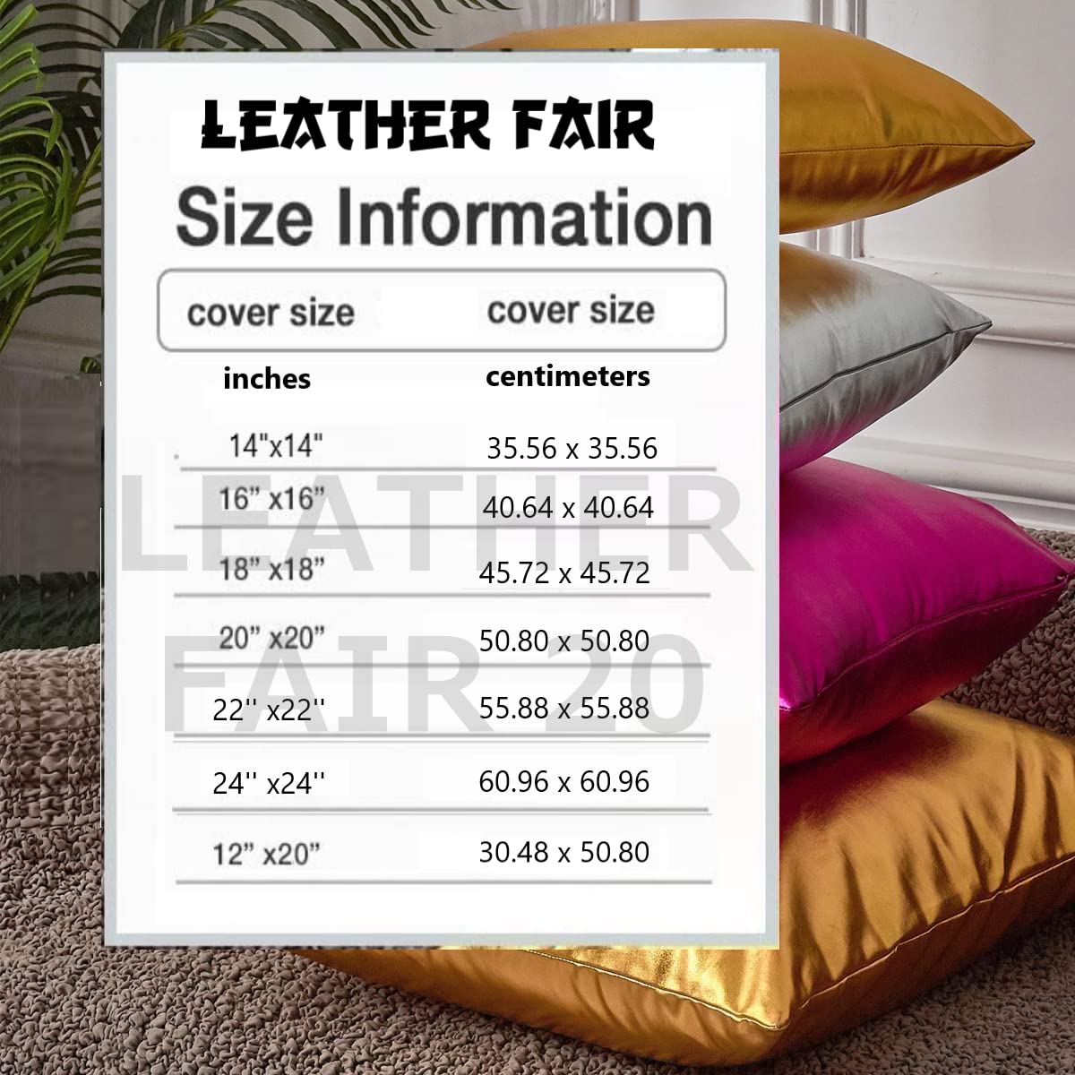 100% Genuine Leather Throw Pillow Covers - 20x20 Inch Boho Farmhouse Square Decorative Cushion Cases for Sofa, Bed, Chair & Car (Set of 2, Brown) - Perfect for Living Room, Bedroom & Home Decor