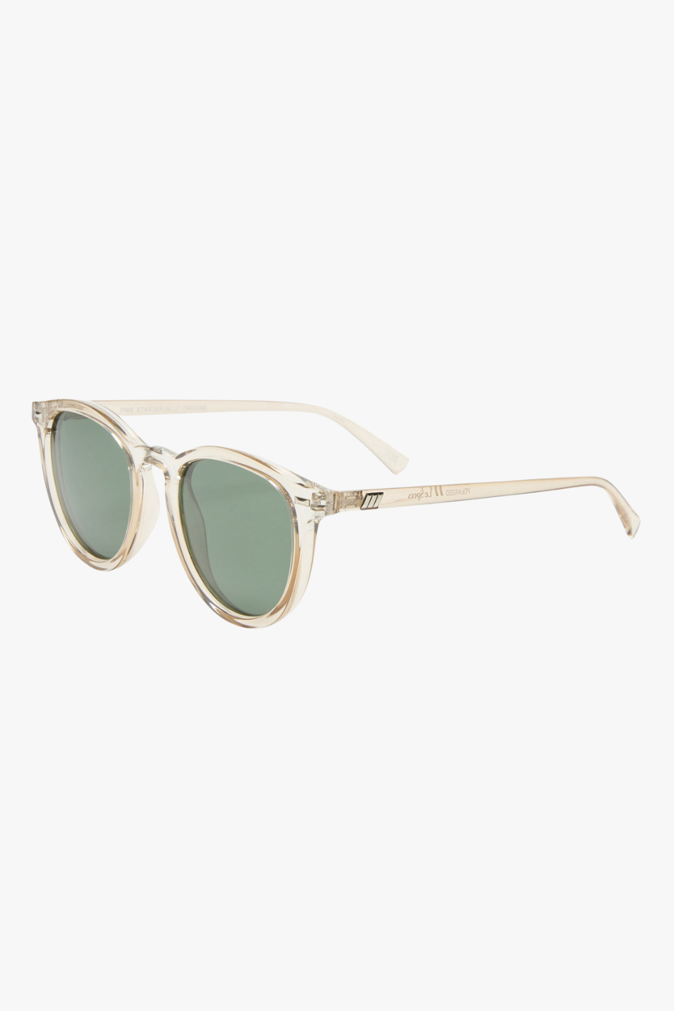 Polarized Sunglasses for Men & Women - Round Clear Stone Khaki Lens - UV Protection - Fire Starter Style - Perfect for Driving, Hiking & Outdoor Activities