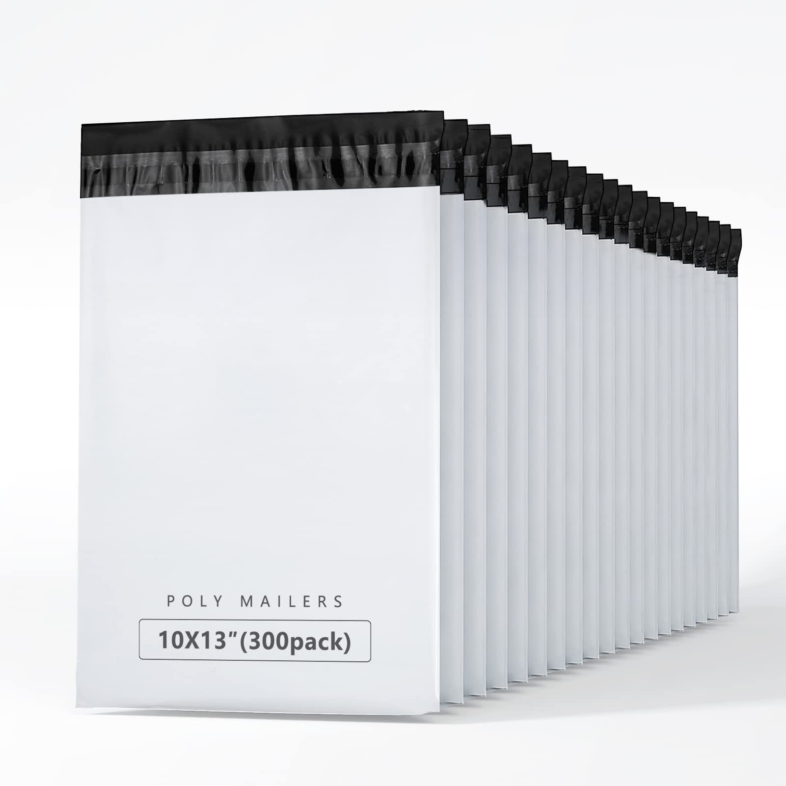 Metronic 300 Pcs 10x13 Inch White Poly Mailers - Medium Size Self Seal Shipping Bags with Strong Adhesive for Clothing, Small Business Supplies & Ecommerce Packaging | Durable Mailing Envelopes for Online Stores, Amazon Sellers & Home Shipping