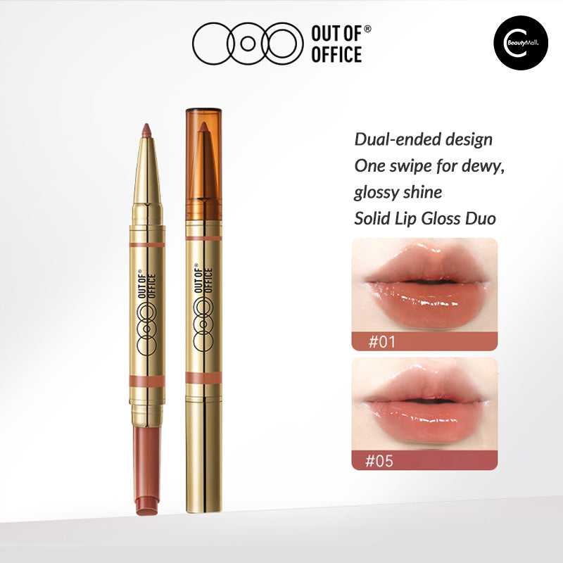 OUT OF OFFICE Dual Ended Sculpting Lip Gloss Stick - Plumping & Hydrating Lip Gloss for Full Lips - Perfect for Day & Night Makeup Looks