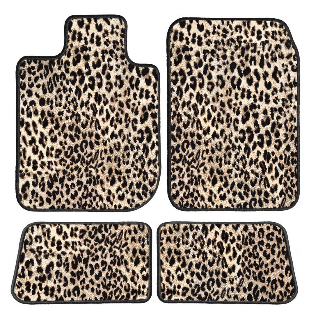 Premium Custom Fit Luxury Floor Mats for 2017-2020 Nissan Rogue Sport - Front & Rear Leopard Print Car Mats | Stain & Fade Resistant Nylon | Mat-Loc Anchor System | Made in USA | Perfect for All-Weather Protection & Interior Style