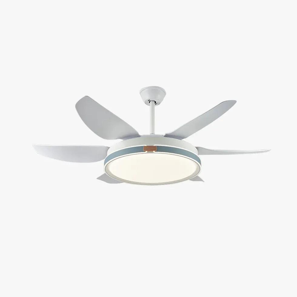 Modern White Metal LED Ceiling Fan with Light - Energy Efficient Cooling & Stylish Lighting for Living Room, Bedroom, or Office
