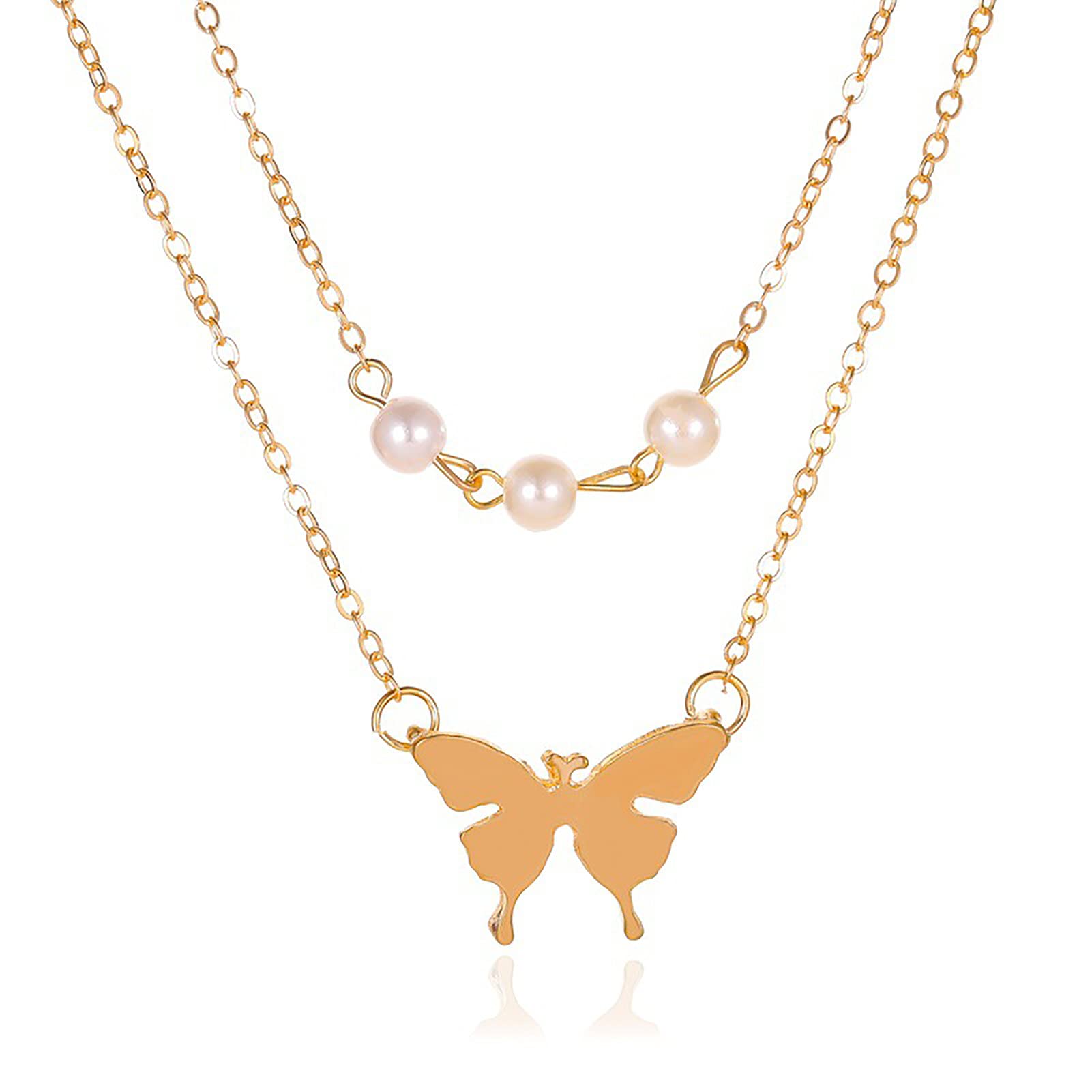 Elegant Butterfly Pendant Necklace for Women - Adjustable Alloy Clavicle Chain, Fashion Jewelry Accessory | Perfect for Daily Wear, Date Nights & Gift Giving