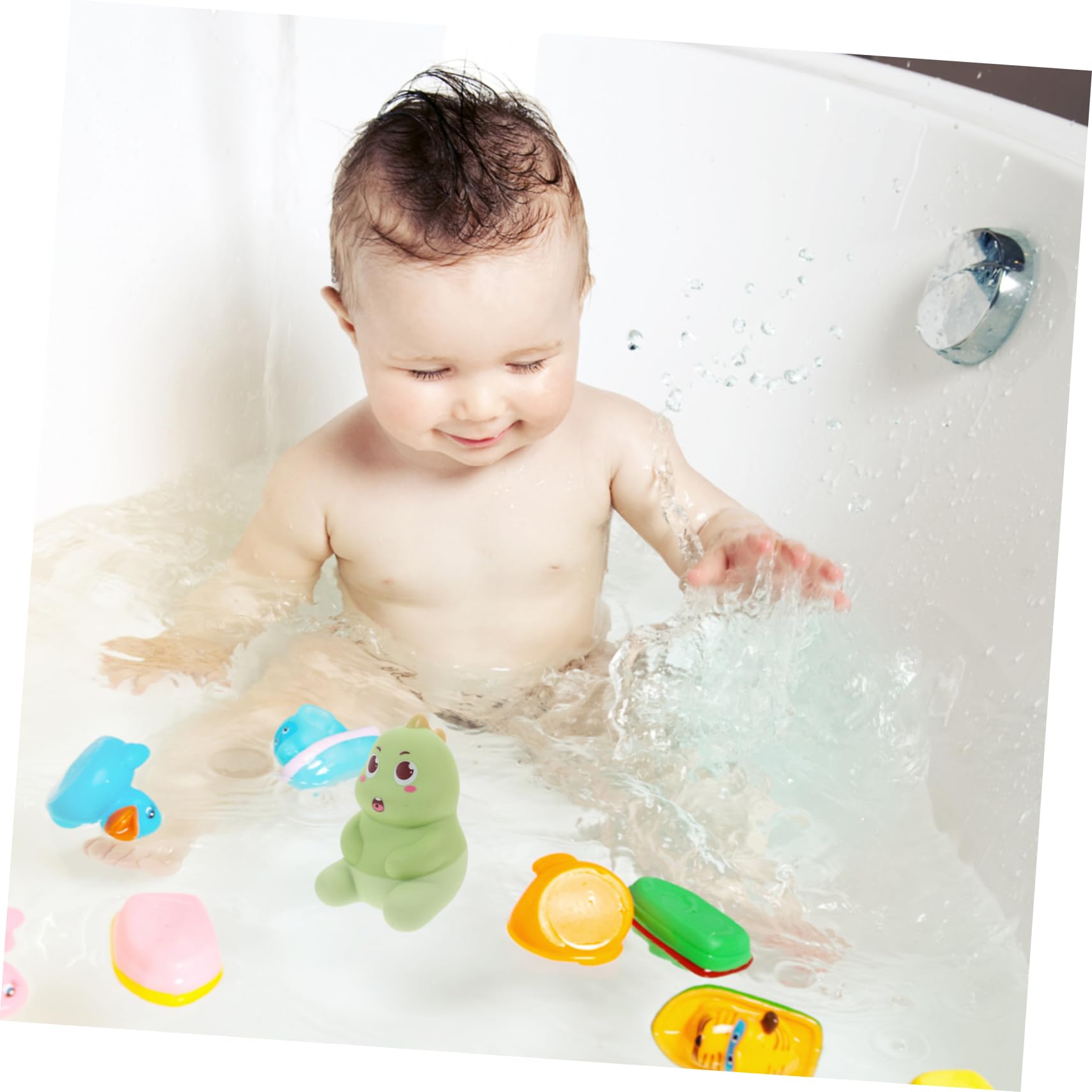 SKISUNO 2-Pack Rubber Duck Bath Toys for Toddlers & Kids - Fun Bathtub Floating Toys for Baby Bath Time, Sensory Play & Pool Party