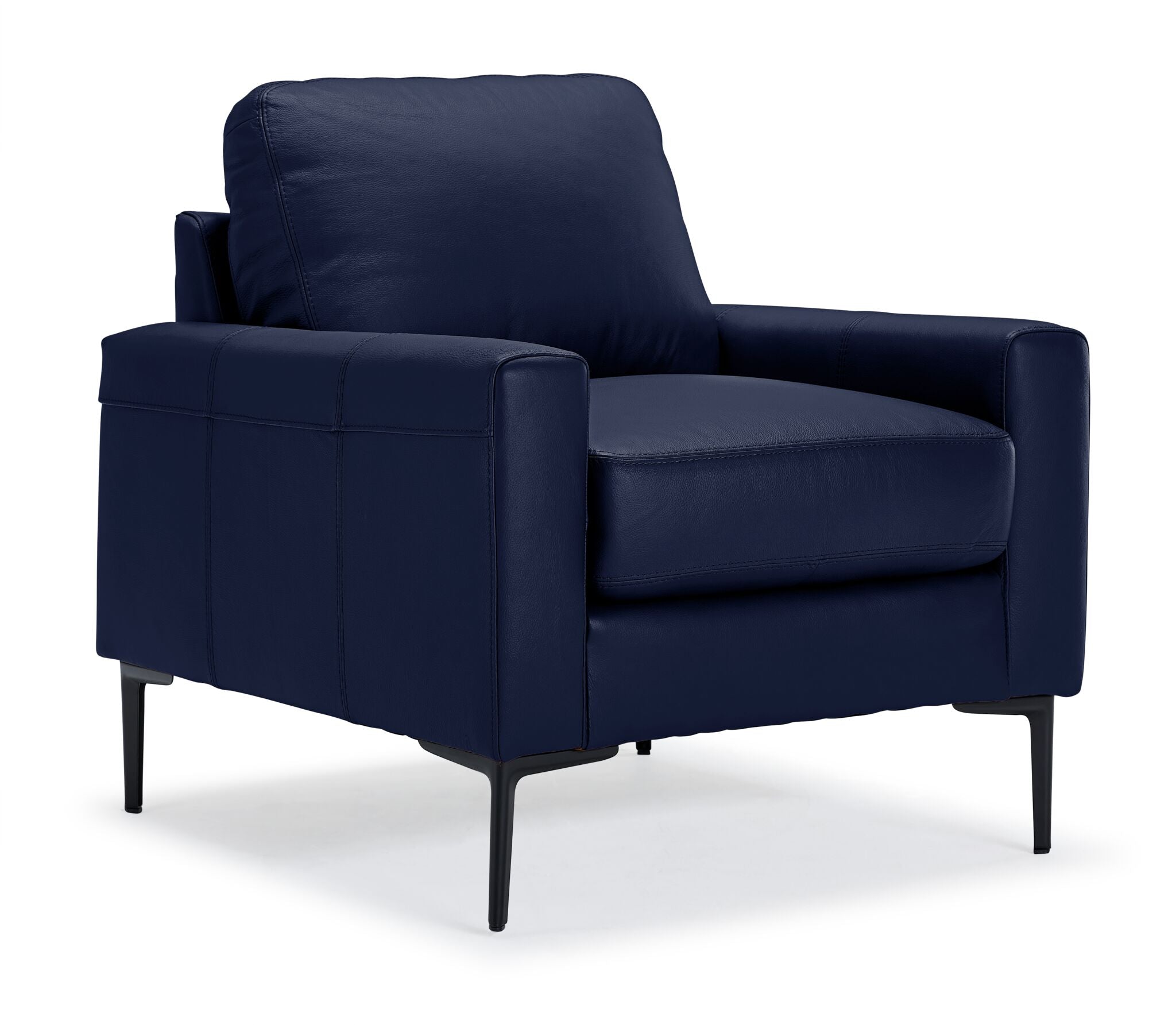 Premium Navy Blue Chito Leather Chair - Modern & Comfortable Home Office Furniture for Living Room, Study, or Lounge