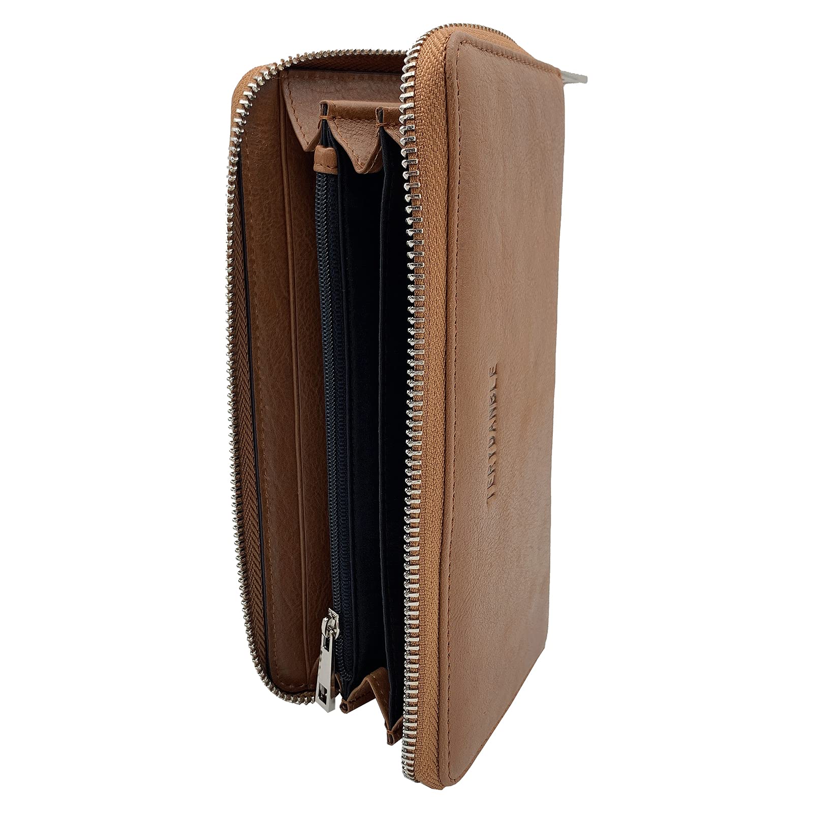 Genuine Leather RFID Blocking Men's Wallet with Phone Pocket - Slim Minimalist Zip Around Credit Card Holder & Cash Purse | Perfect for Travel, Business, and Everyday Carry