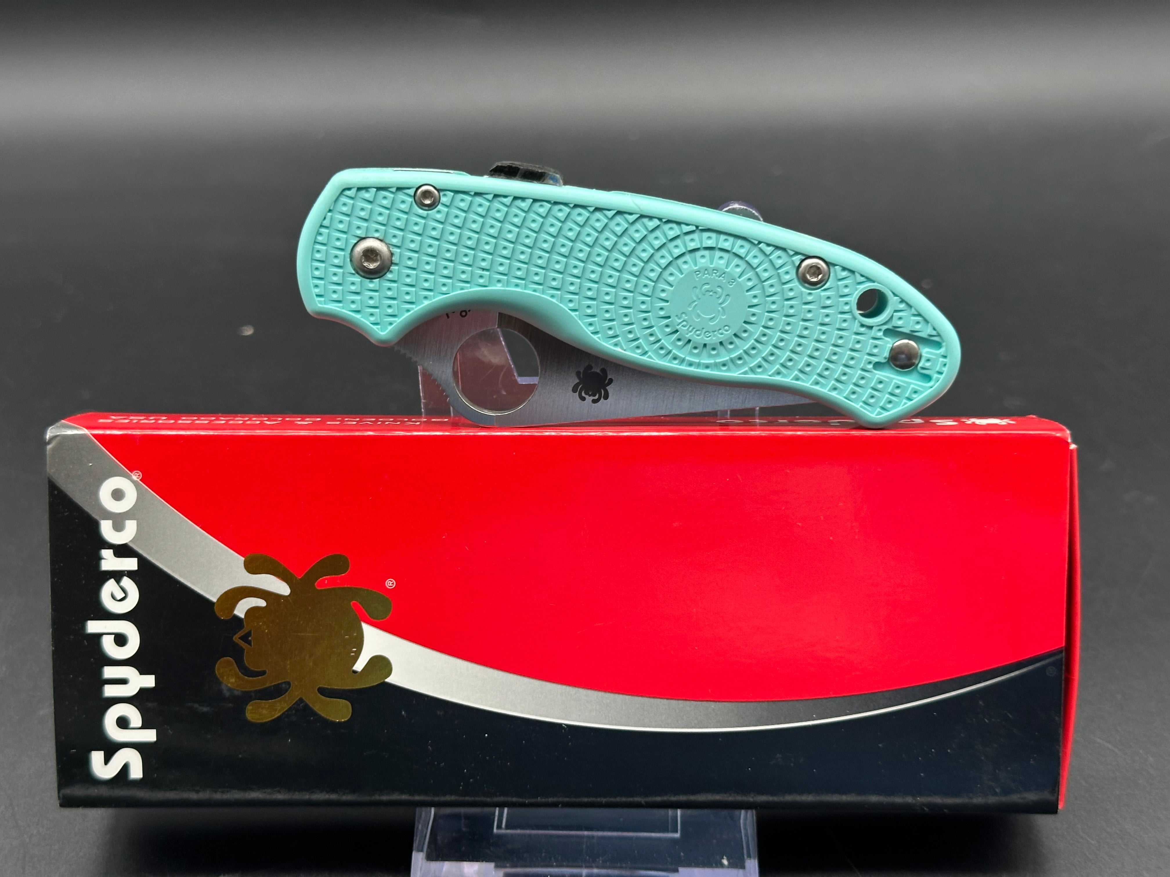 Spyderco Para 3 Lightweight Folding Knife - Teal FRN Handle with CPM S90V Steel Blade - Perfect for EDC, Outdoor Adventures & Tactical Use