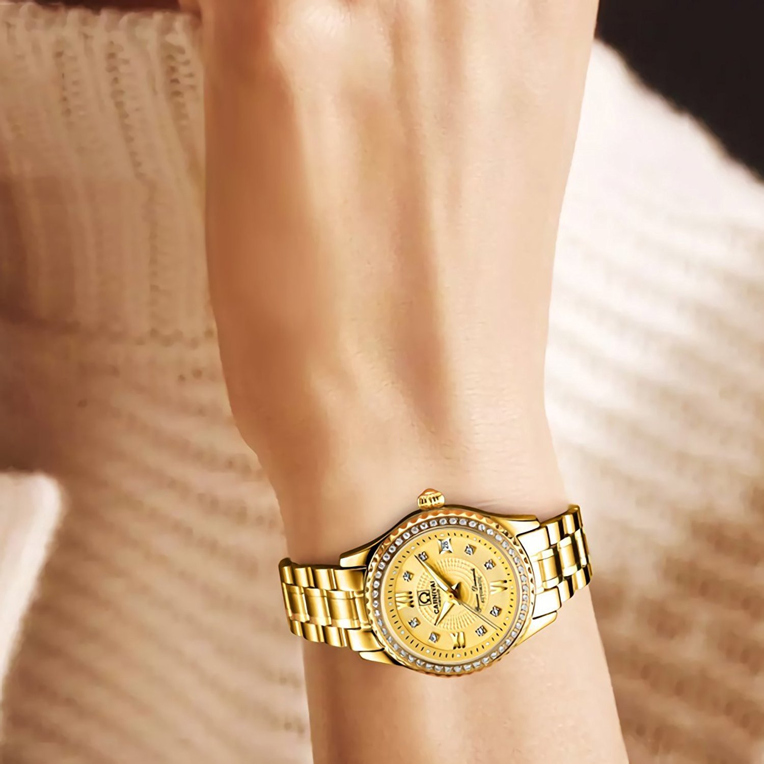 Premium Automatic Dress Watches for Men & Women - Gold & Silver Stainless Steel Couple Watch Set (His & Hers) - Perfect for Weddings, Anniversaries & Formal Occasions
