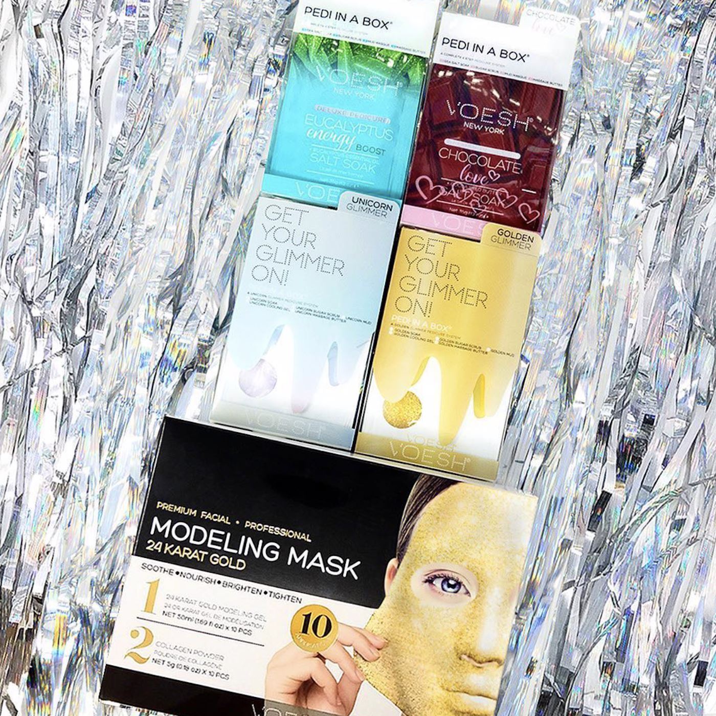 Voesh Spa Pedi in a Box - Unicorn Peach Glimmer At-Home Pedicure Kit for Soft Feet | Perfect for Self-Care, Gifts & Relaxation