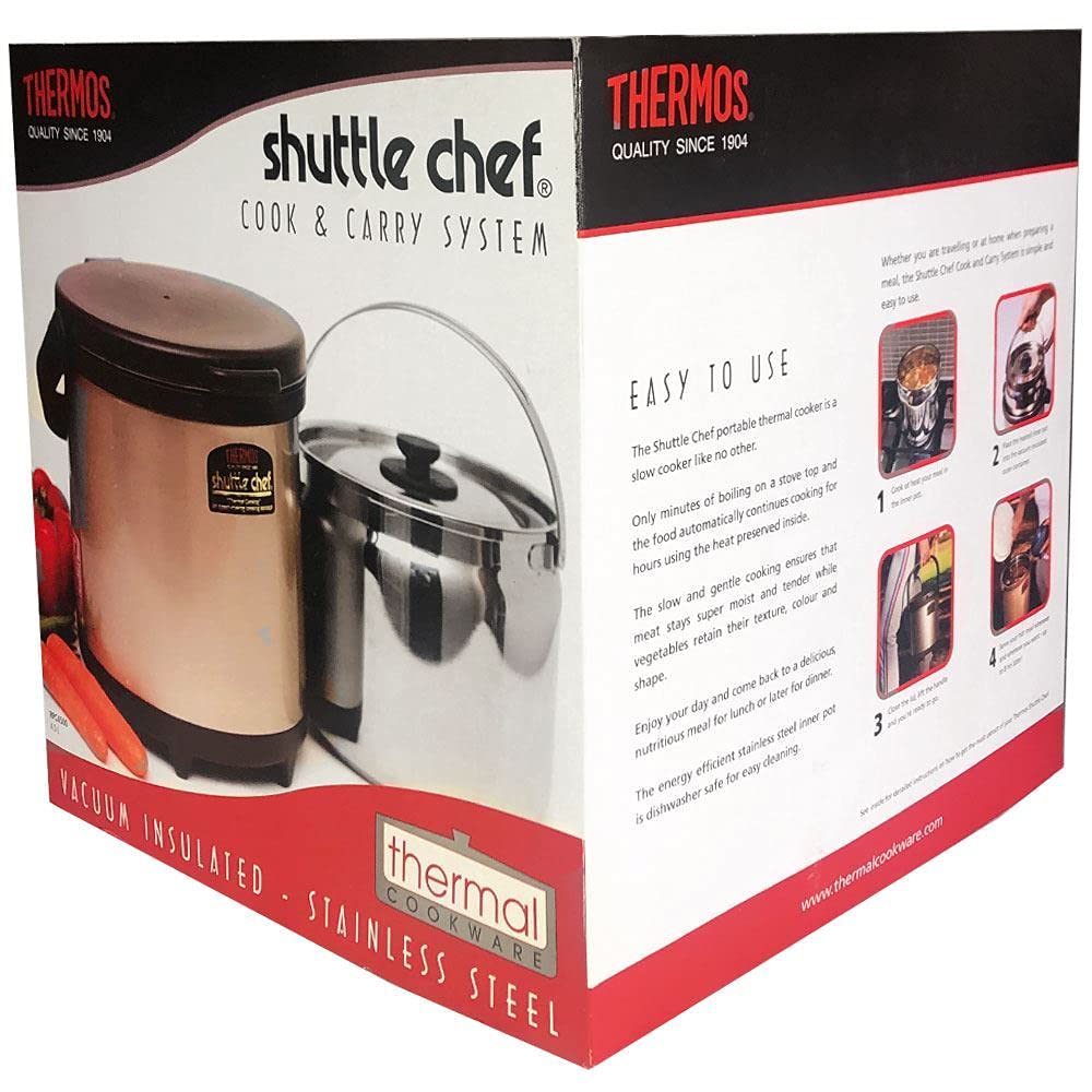 Premium Thermos Vacuum Insulated Cooking Pot - 4500ml Stainless Steel Shuttle Chef for Slow Cooking | Perfect for Camping, Picnics & Meal Prep