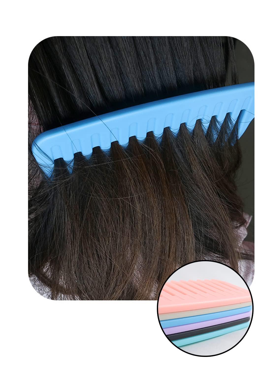 Wide Tooth Comb for Curly Hair - Large Detangling Comb for Wet Hair, Durable Hair Brush for Styling & Professional Hair Care - Perfect for Curly & Long Hair (4 Pack) - Salon Quality & Home Use