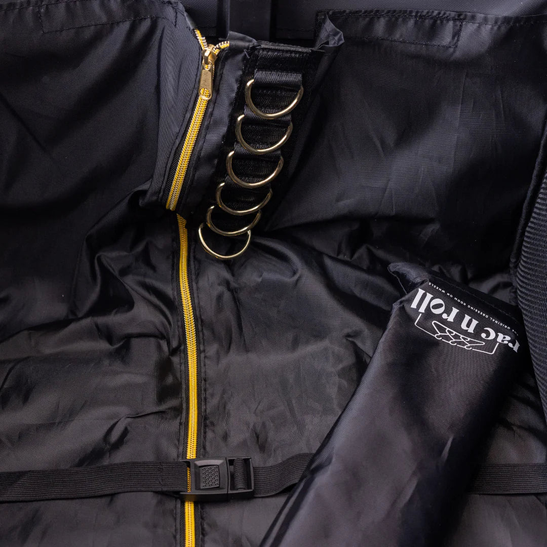 Rac n Roll Large Black Travel Bag with Built-in Wheels - Perfect for Airports, Gym, and Weekend Getaways