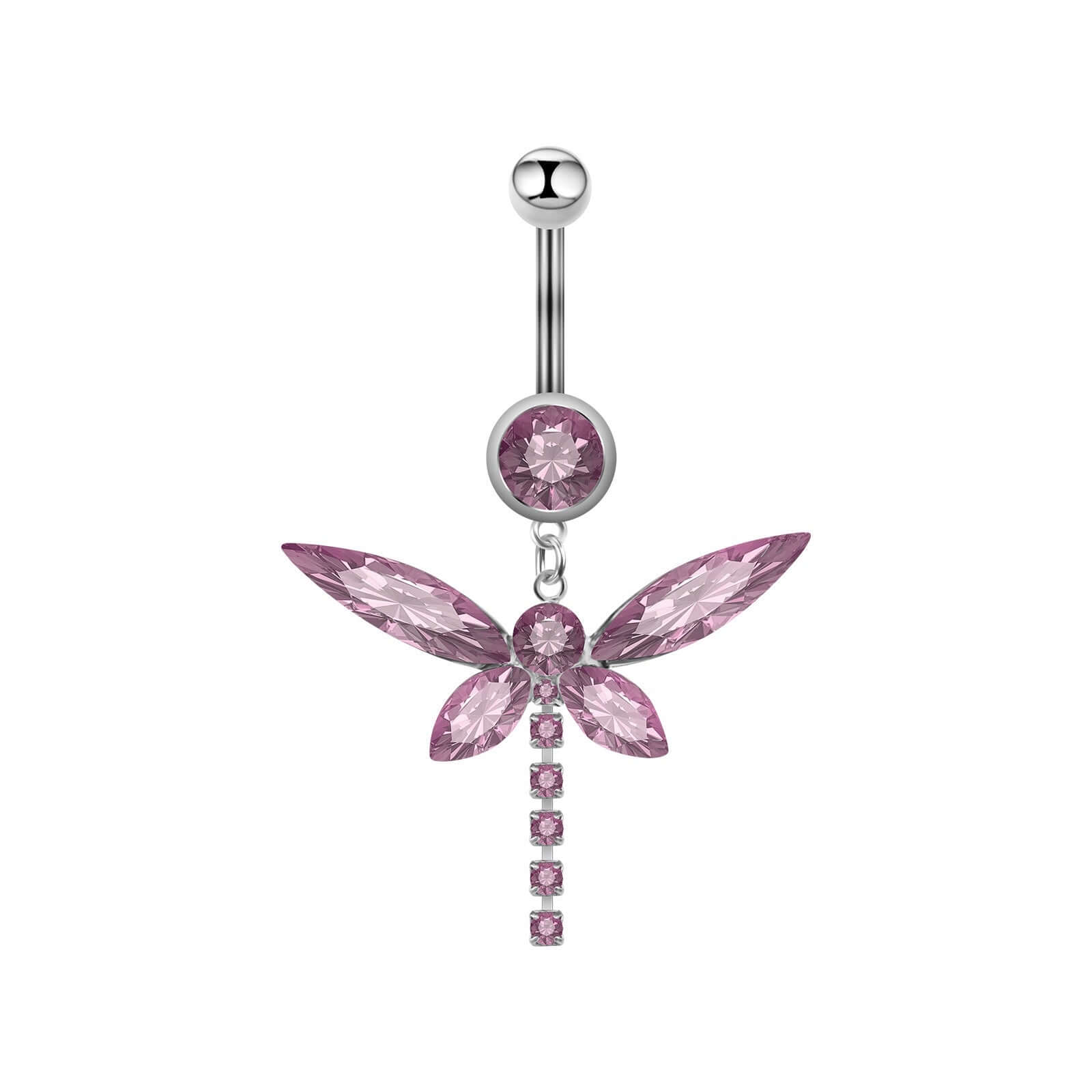 Diamond Butterfly Chain Pendant Belly Ring | 14K Gold Plated Navel Jewelry for Women | Perfect for Piercing, Beach Wear & Special Occasions